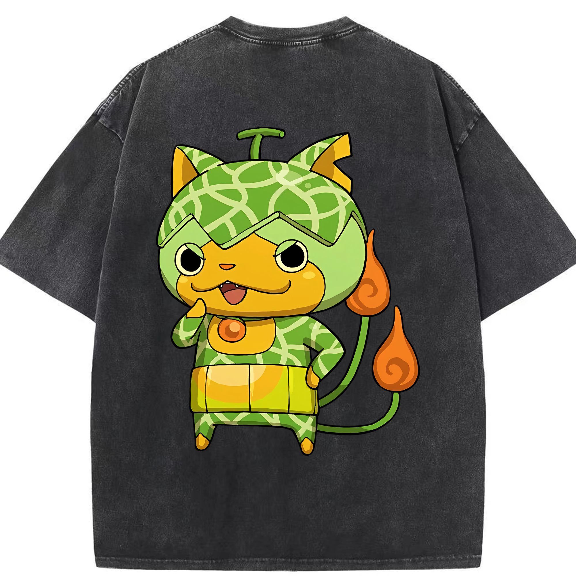 （画像用） 妖怪ウォッチ Yo-kai Watch 綿100% ヴィンテージ風 半袖Tシャツ（背面プリント）