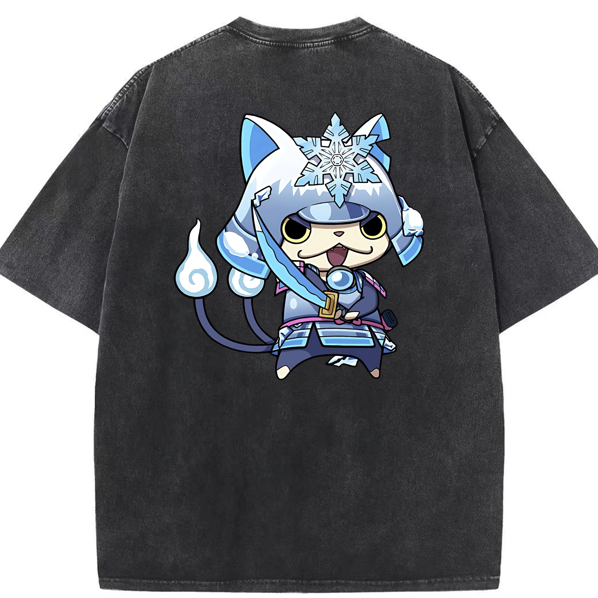（画像用） 妖怪ウォッチ Yo-kai Watch 綿100% ヴィンテージ風 半袖Tシャツ（背面プリント）