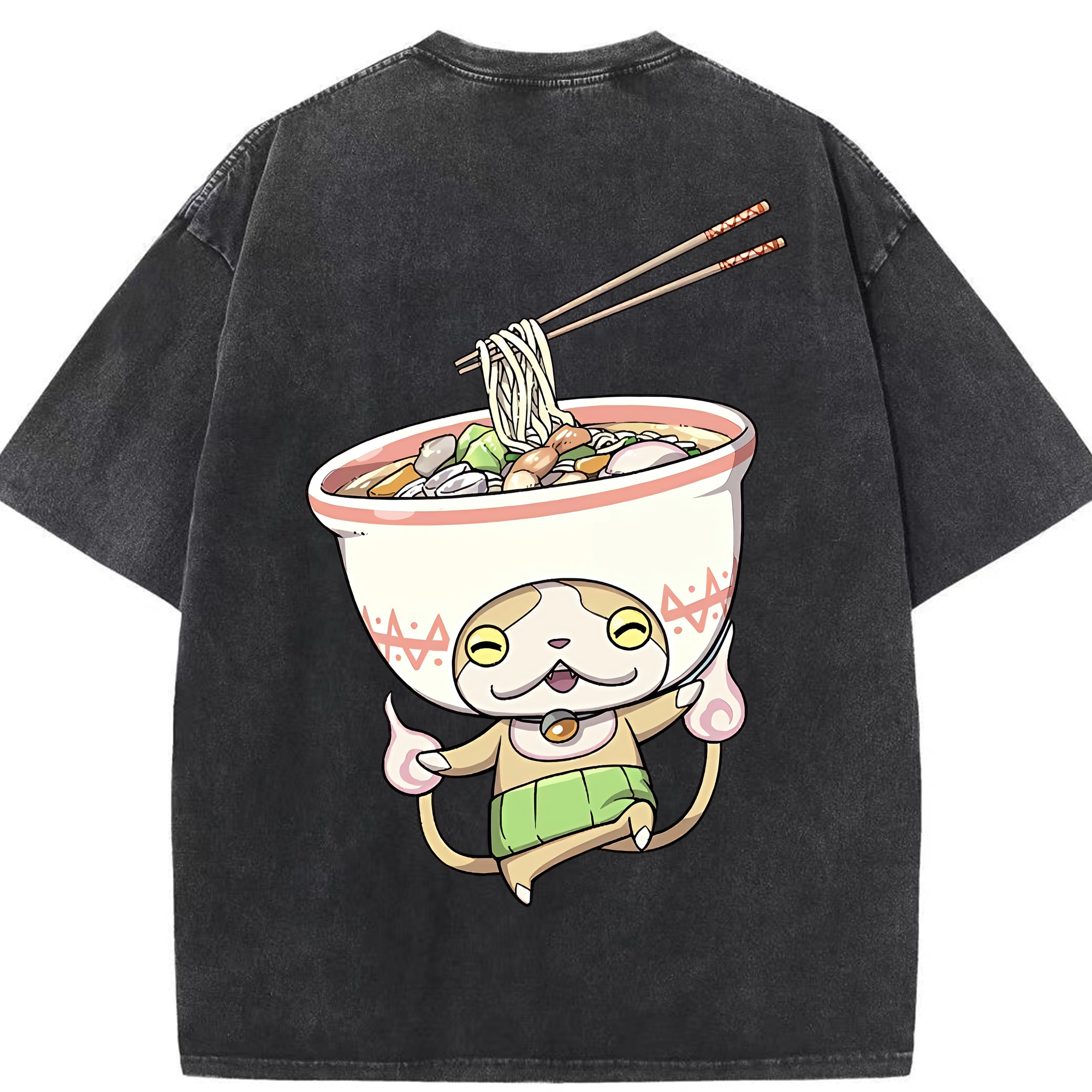 （画像用） 妖怪ウォッチ Yo-kai Watch 綿100% ヴィンテージ風 半袖Tシャツ（背面プリント）