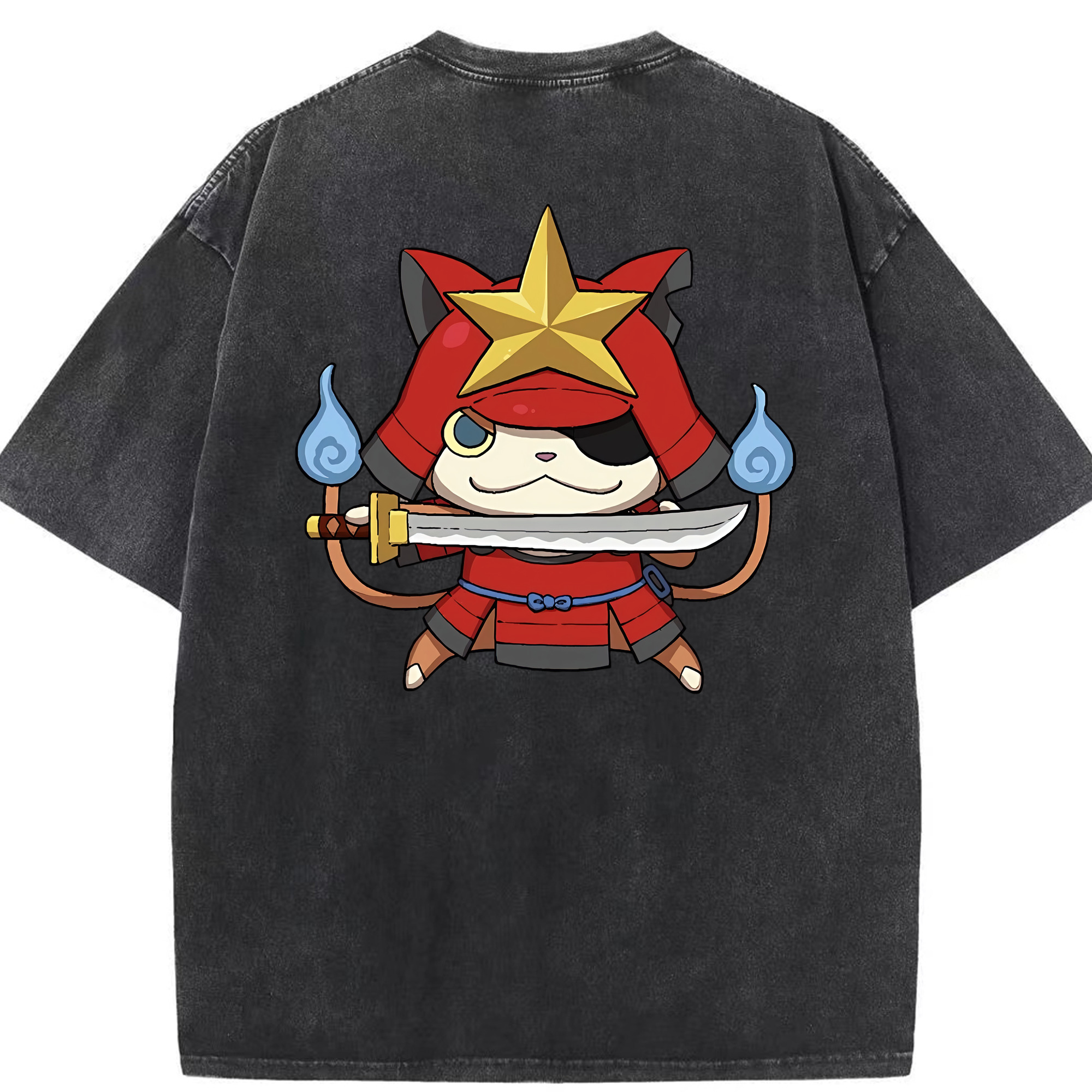 （画像用） 妖怪ウォッチ Yo-kai Watch 綿100% ヴィンテージ風 半袖Tシャツ（背面プリント）