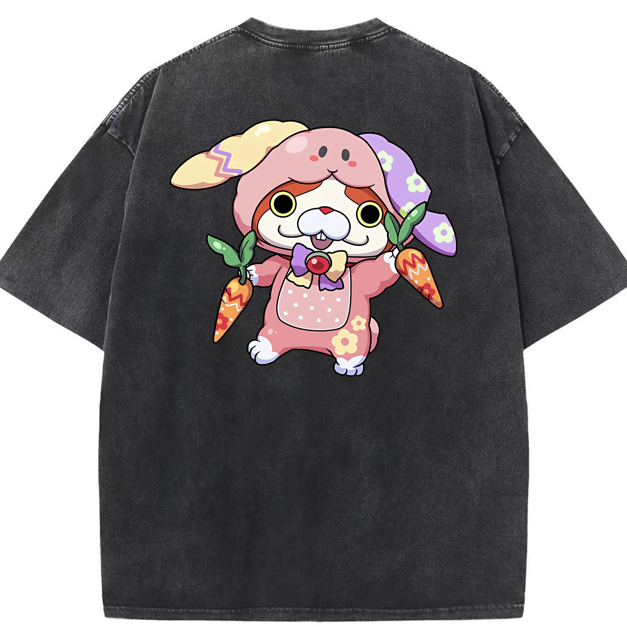 （画像用） 妖怪ウォッチ Yo-kai Watch 綿100% ヴィンテージ風 半袖Tシャツ（背面プリント）