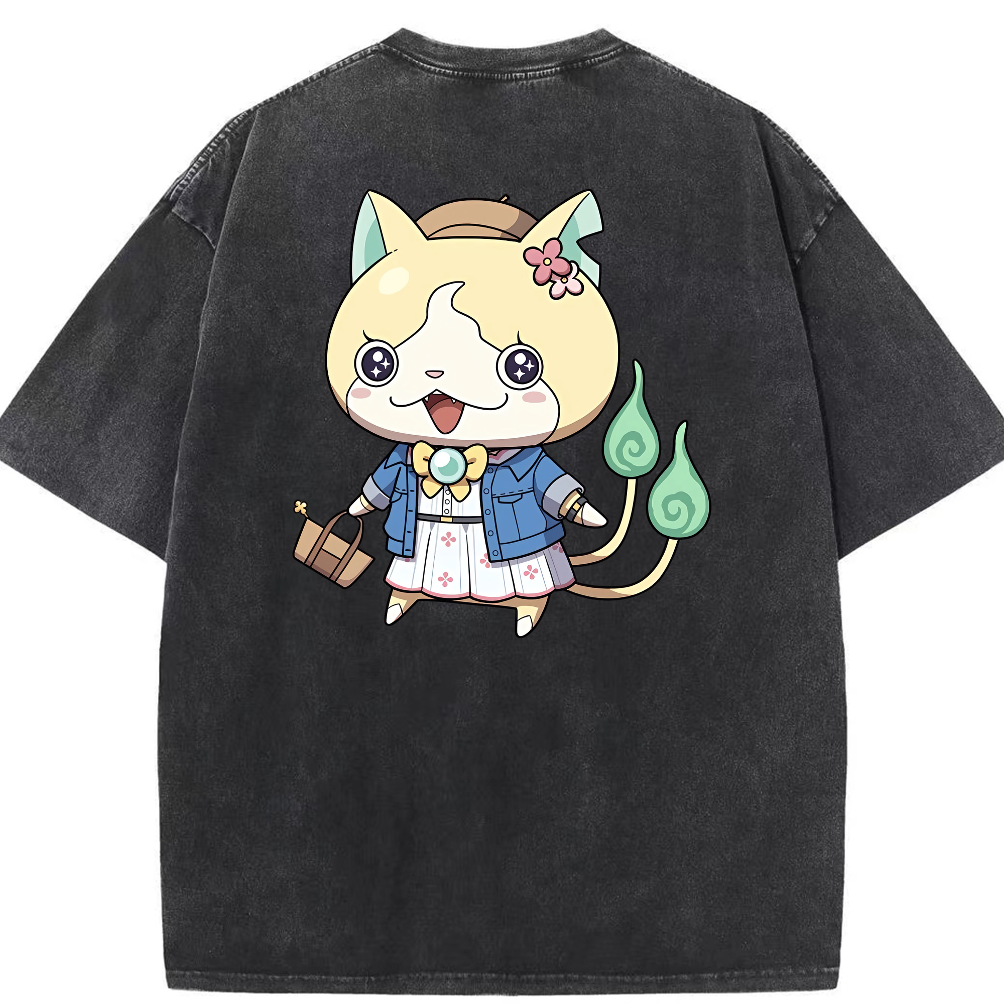 （画像用） 妖怪ウォッチ Yo-kai Watch 綿100% ヴィンテージ風 半袖Tシャツ（背面プリント）
