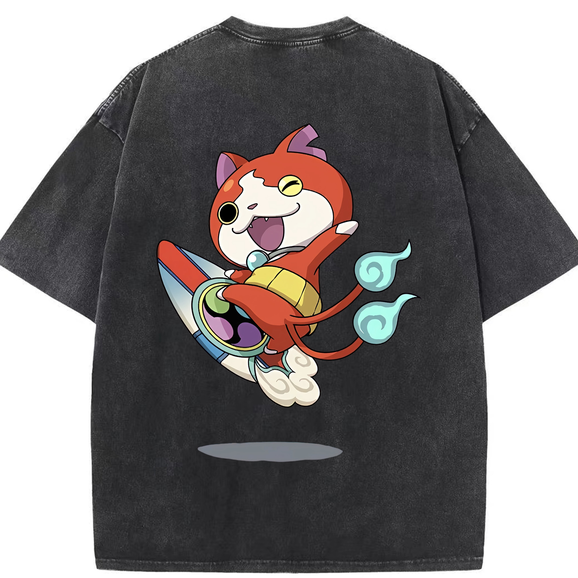 （画像用） 妖怪ウォッチ Yo-kai Watch 綿100% ヴィンテージ風 半袖Tシャツ（背面プリント）