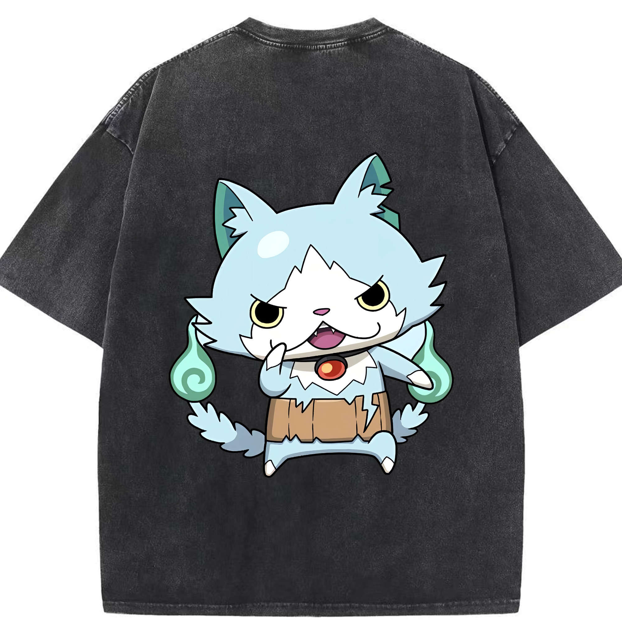 （画像用） 妖怪ウォッチ Yo-kai Watch 綿100% ヴィンテージ風 半袖Tシャツ（背面プリント）