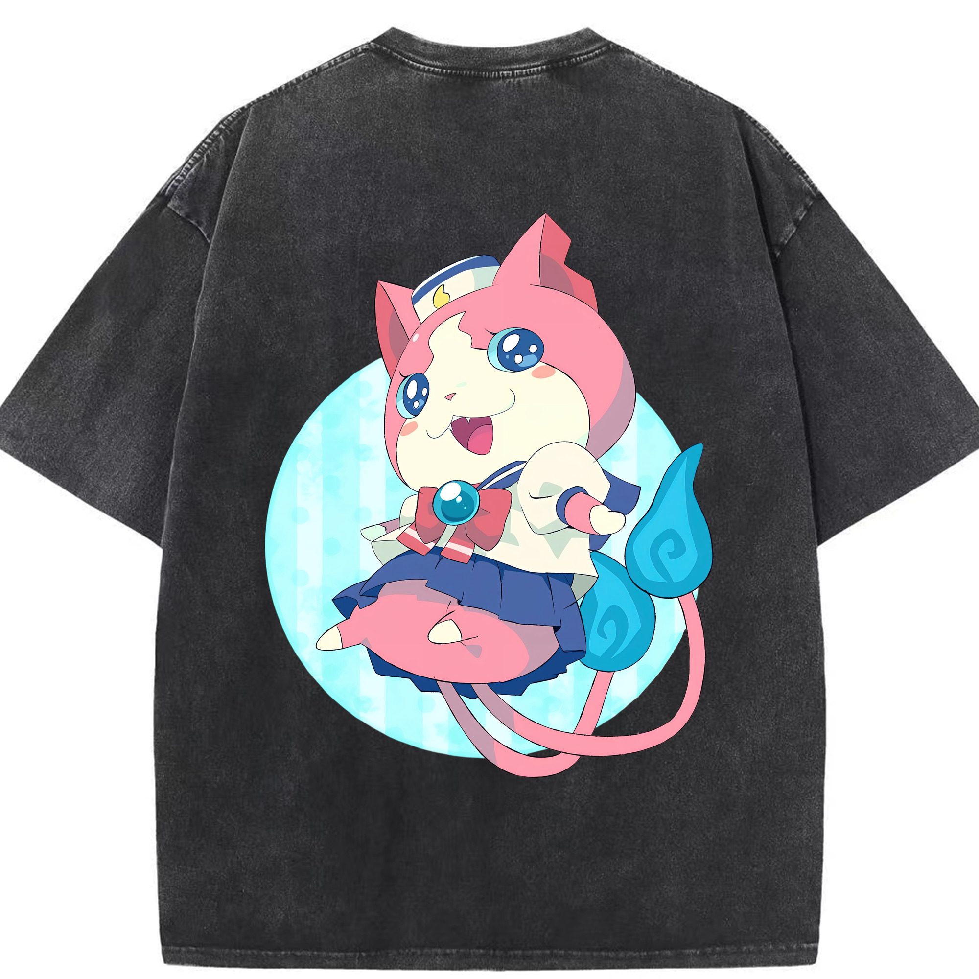 （画像用） 妖怪ウォッチ Yo-kai Watch 綿100% ヴィンテージ風 半袖Tシャツ（背面プリント）