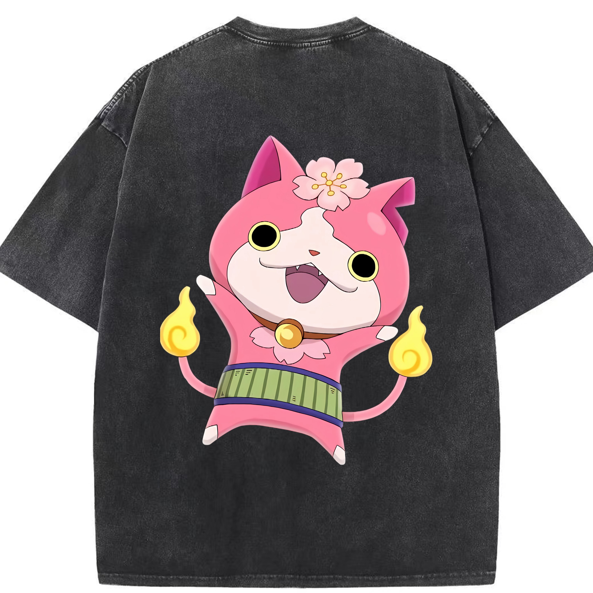 （画像用） 妖怪ウォッチ Yo-kai Watch 綿100% ヴィンテージ風 半袖Tシャツ（背面プリント）