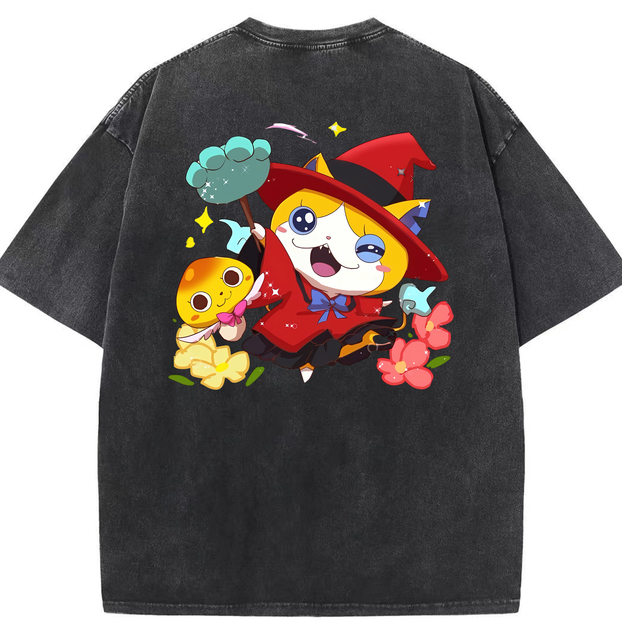 （画像用） 妖怪ウォッチ Yo-kai Watch 綿100% ヴィンテージ風 半袖Tシャツ（背面プリント）