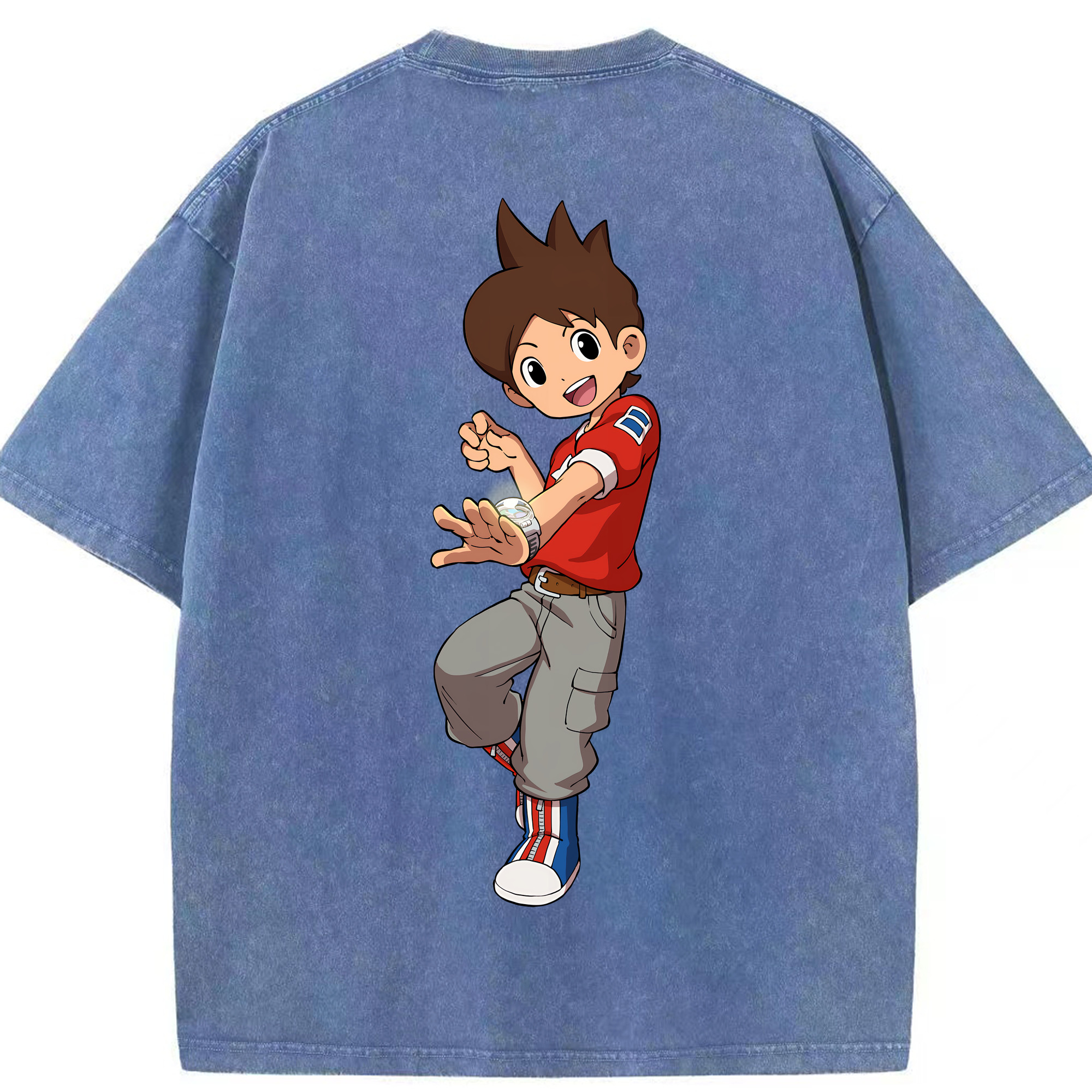 （画像用） 妖怪ウォッチ Yo-kai Watch 綿100% ヴィンテージ風 半袖Tシャツ（背面プリント）