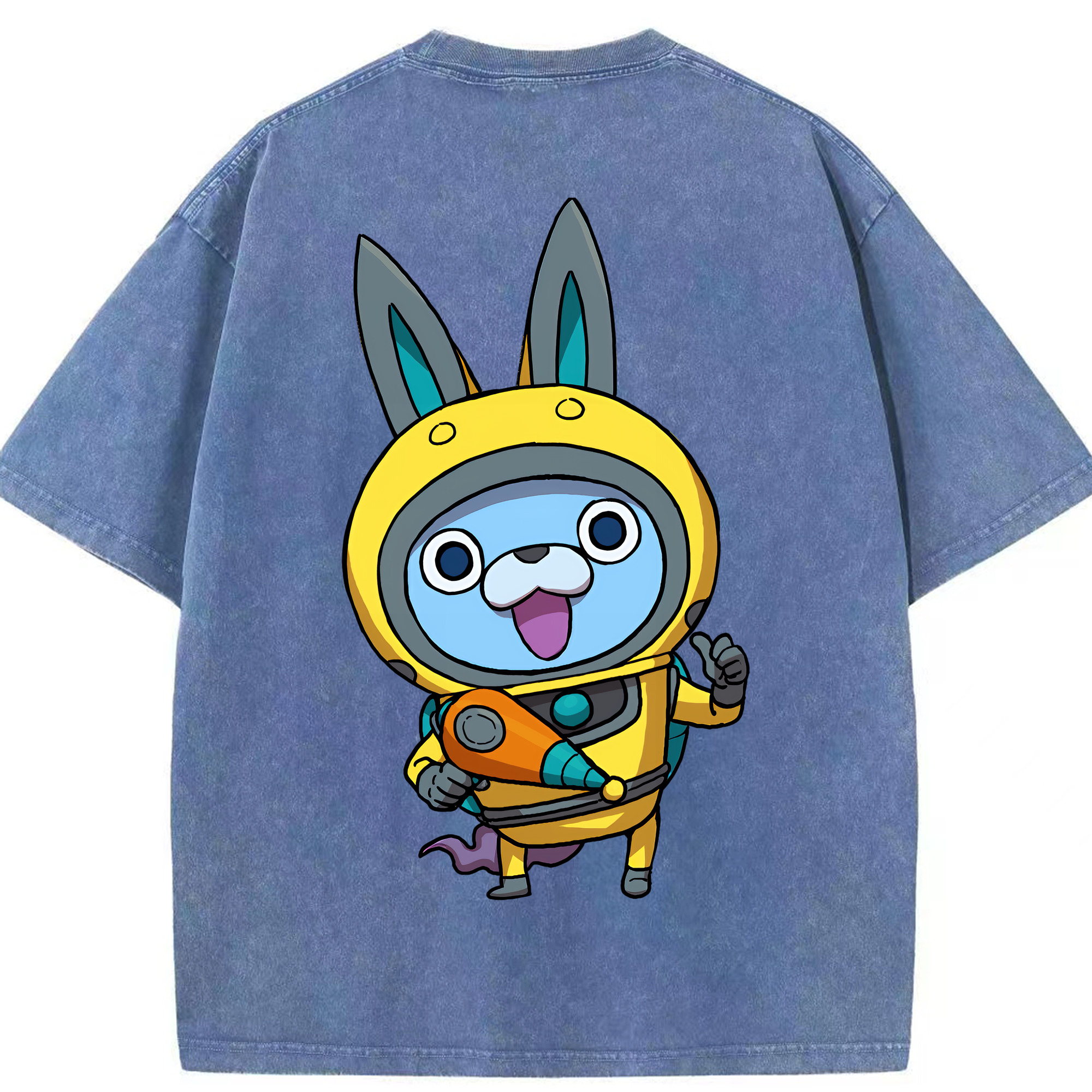 （画像用） 妖怪ウォッチ Yo-kai Watch 綿100% ヴィンテージ風 半袖Tシャツ（背面プリント）