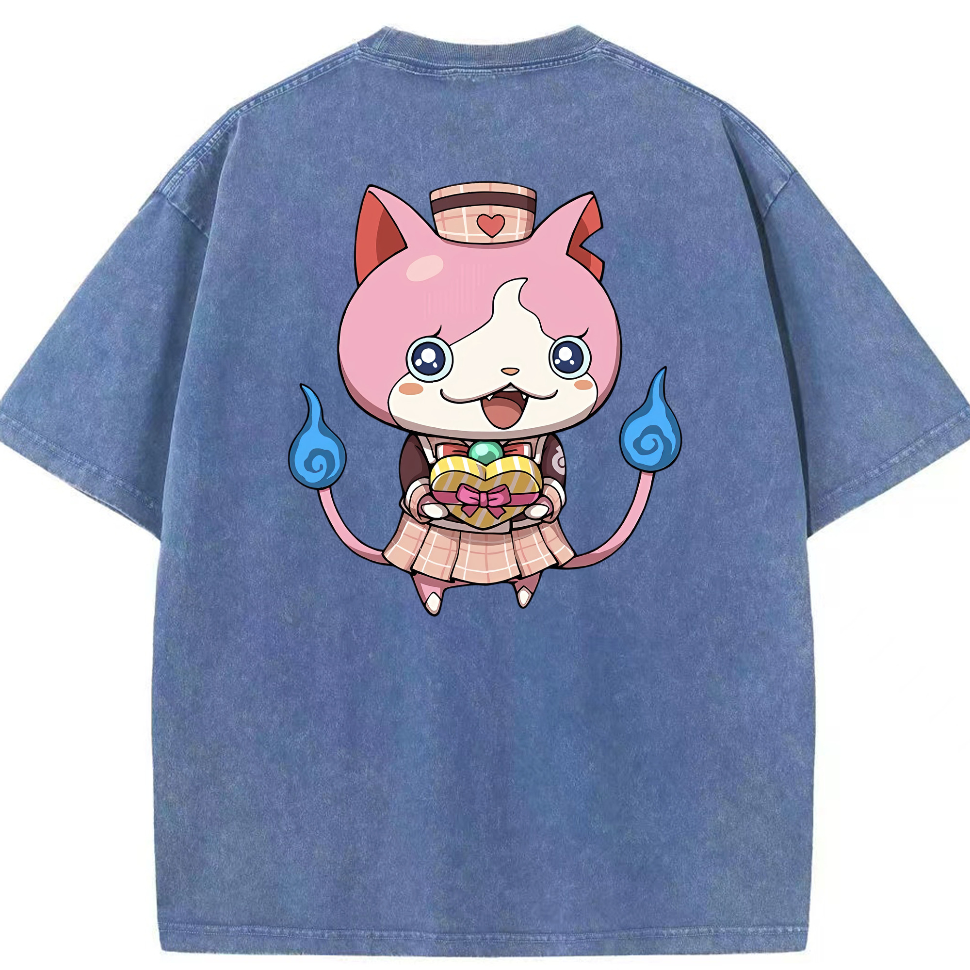（画像用） 妖怪ウォッチ Yo-kai Watch 綿100% ヴィンテージ風 半袖Tシャツ（背面プリント）