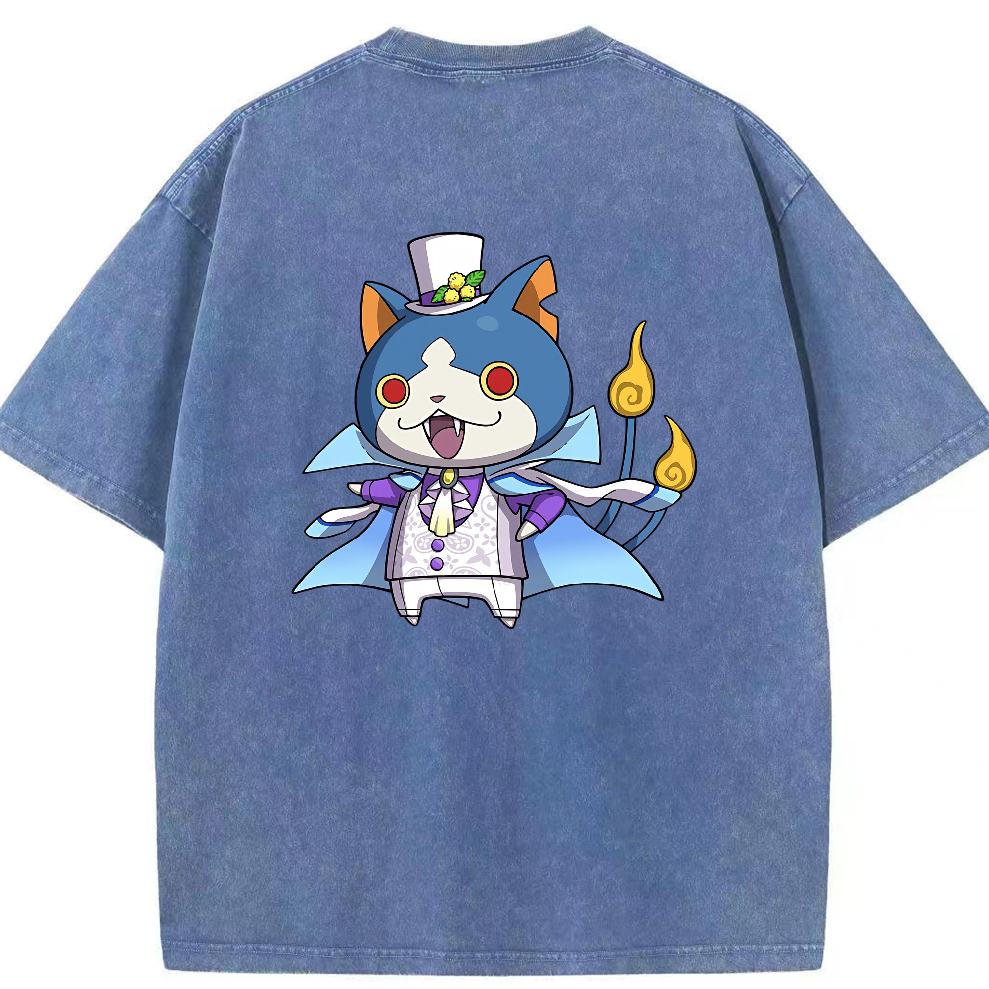 （画像用） 妖怪ウォッチ Yo-kai Watch 綿100% ヴィンテージ風 半袖Tシャツ（背面プリント）