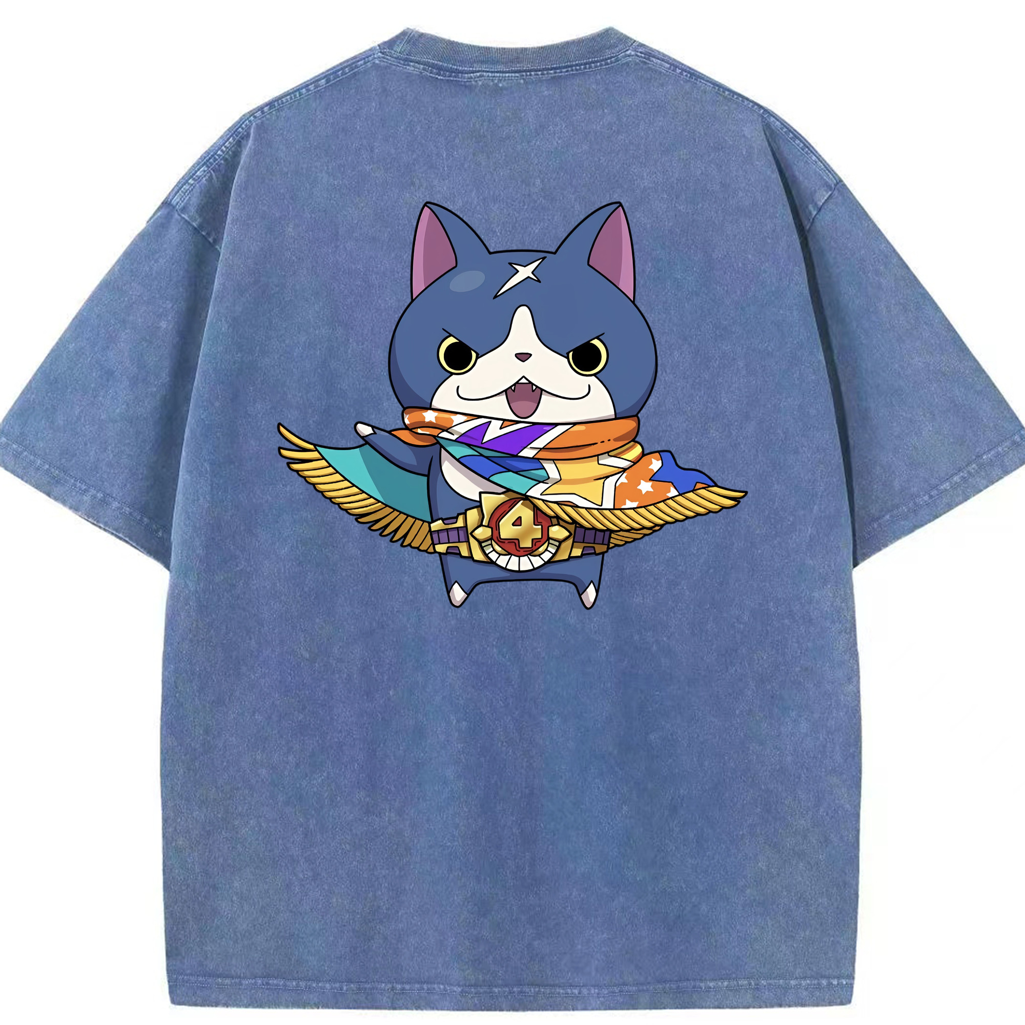 （画像用） 妖怪ウォッチ Yo-kai Watch 綿100% ヴィンテージ風 半袖Tシャツ（背面プリント）