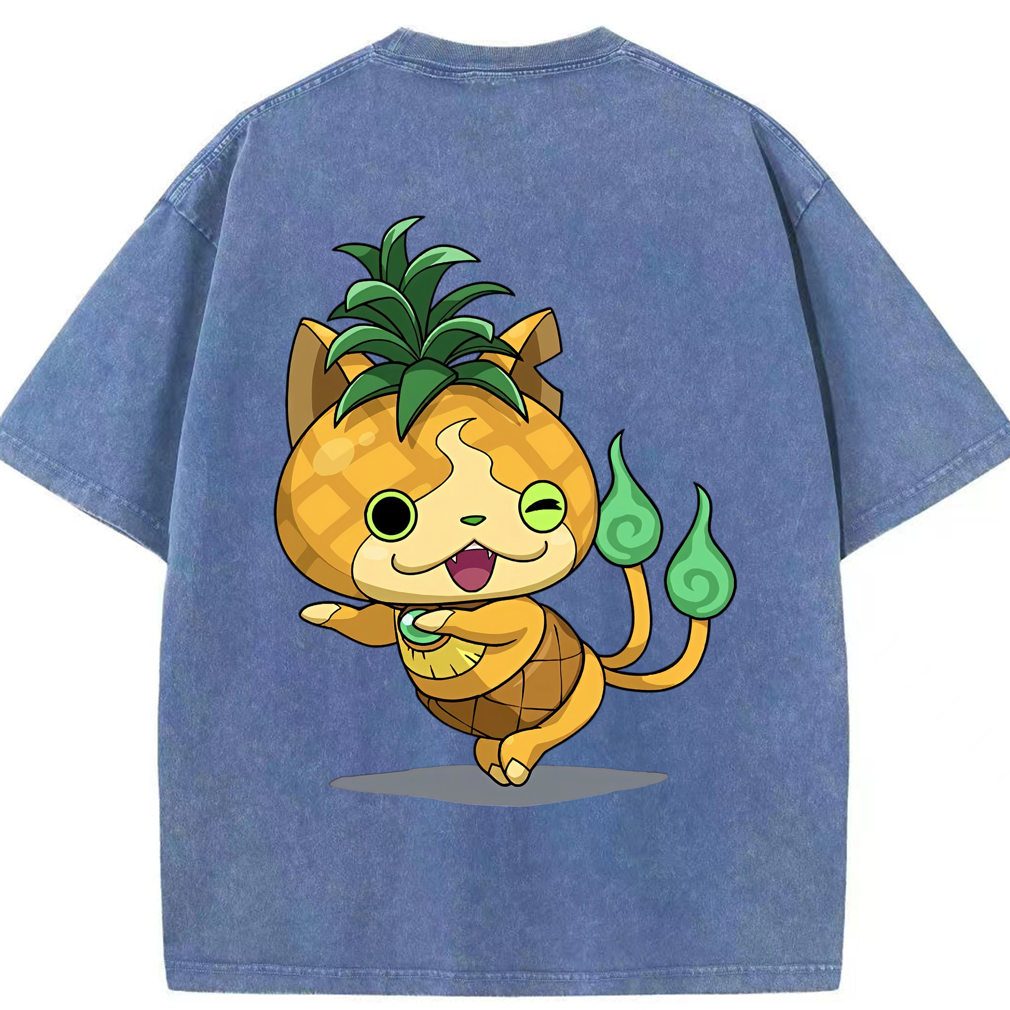 （画像用） 妖怪ウォッチ Yo-kai Watch 綿100% ヴィンテージ風 半袖Tシャツ（背面プリント）