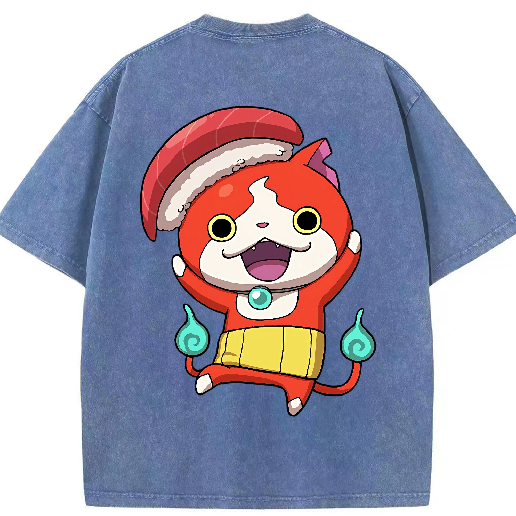（画像用） 妖怪ウォッチ Yo-kai Watch 綿100% ヴィンテージ風 半袖Tシャツ（背面プリント）