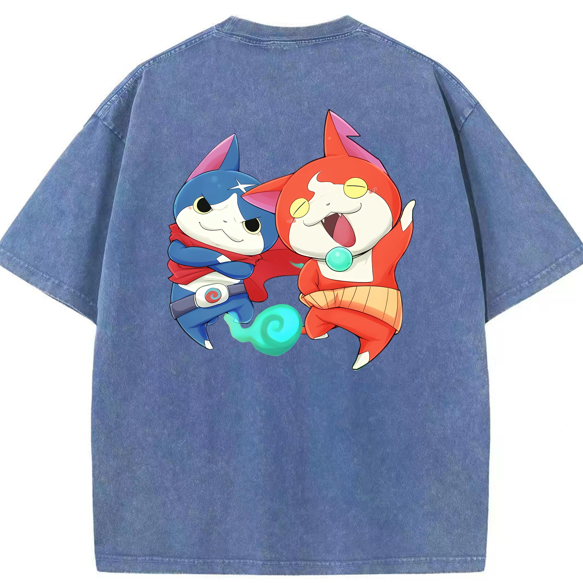 （画像用） 妖怪ウォッチ Yo-kai Watch 綿100% ヴィンテージ風 半袖Tシャツ（背面プリント）