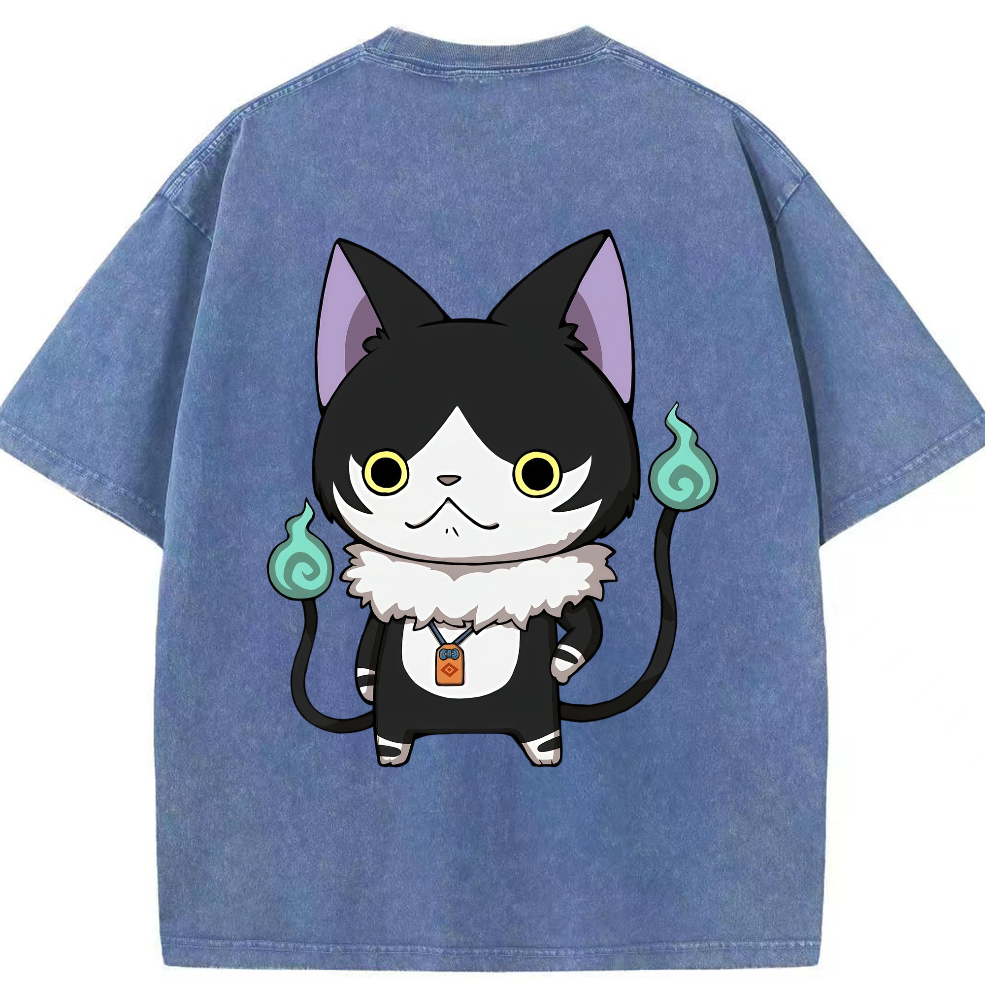 （画像用） 妖怪ウォッチ Yo-kai Watch 綿100% ヴィンテージ風 半袖Tシャツ（背面プリント）