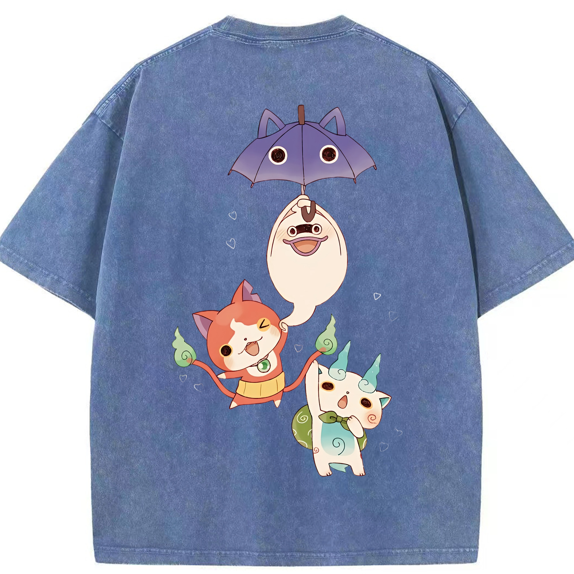 （画像用） 妖怪ウォッチ Yo-kai Watch 綿100% ヴィンテージ風 半袖Tシャツ（背面プリント）