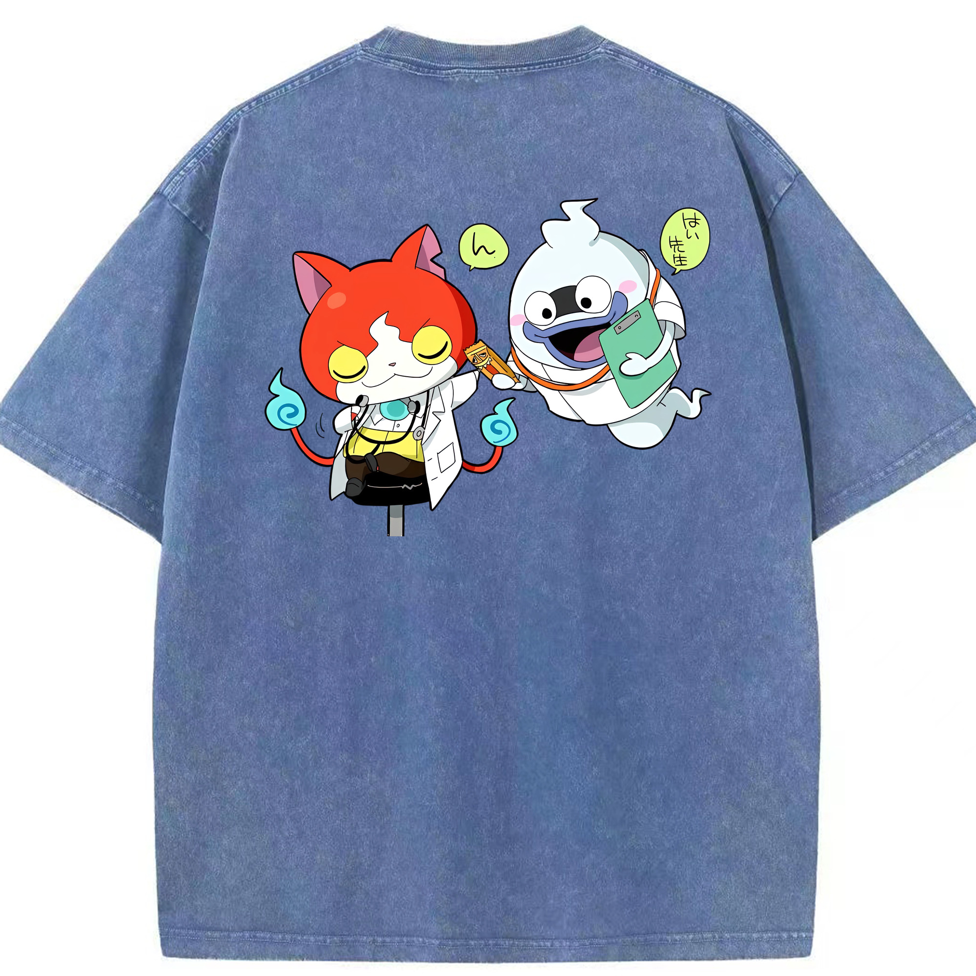 （画像用） 妖怪ウォッチ Yo-kai Watch 綿100% ヴィンテージ風 半袖Tシャツ（背面プリント）
