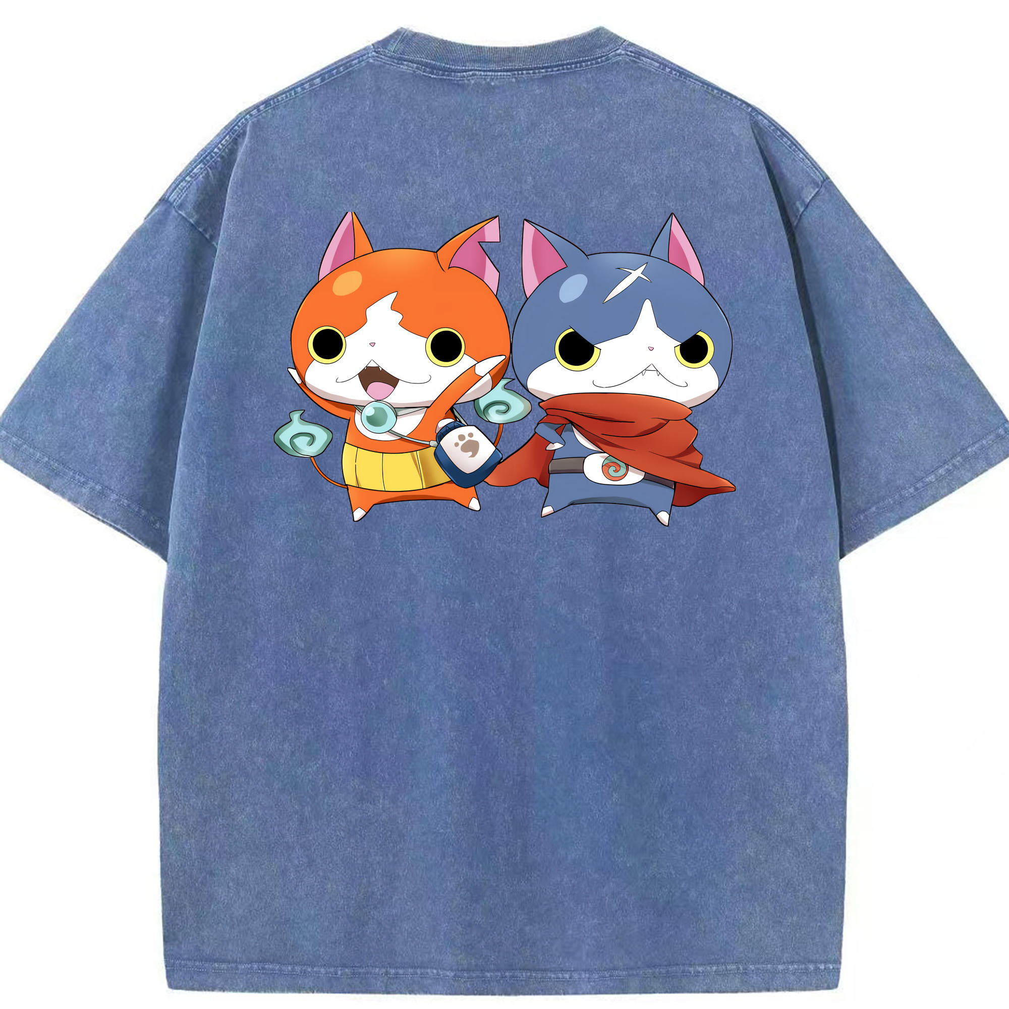 （画像用） 妖怪ウォッチ Yo-kai Watch 綿100% ヴィンテージ風 半袖Tシャツ（背面プリント）