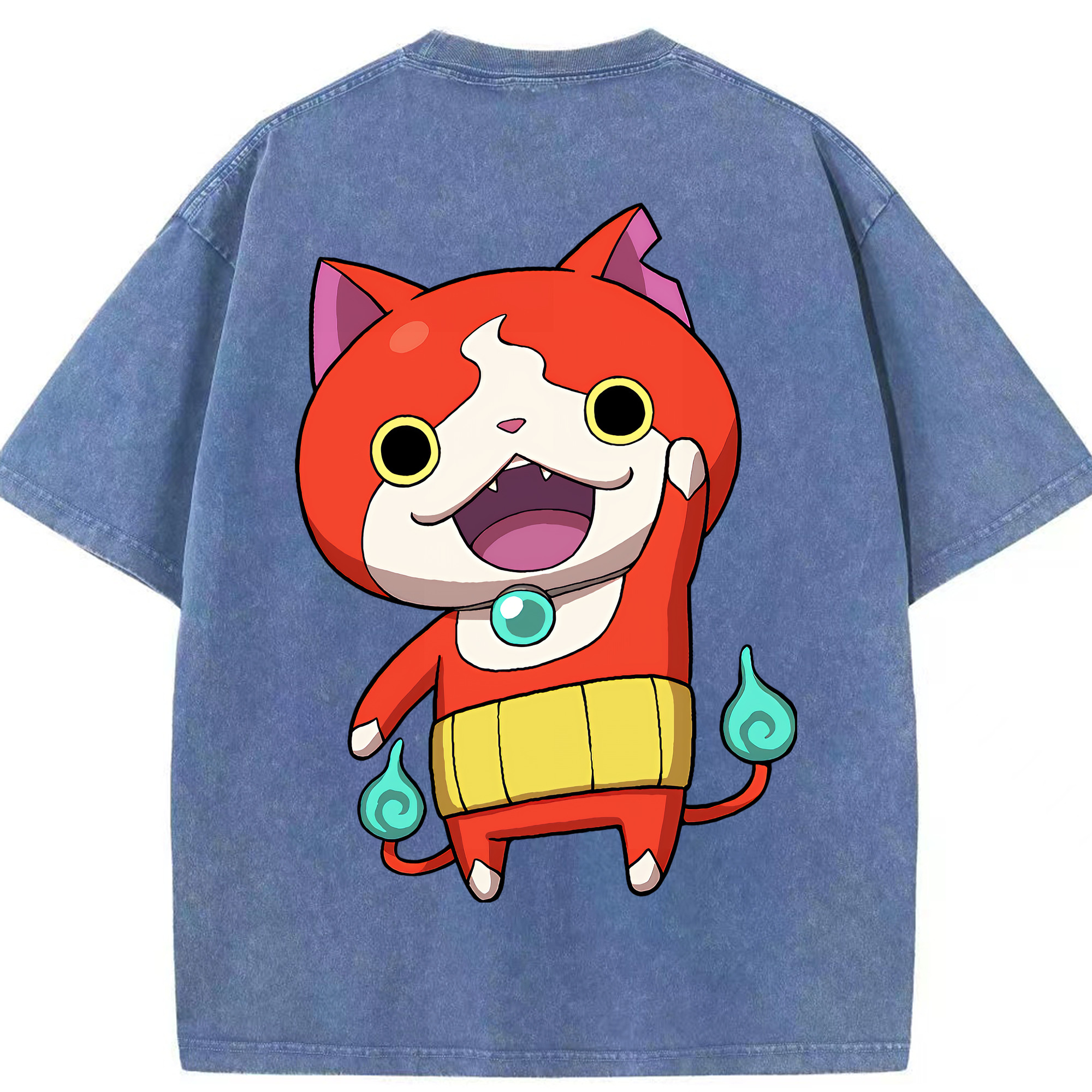 （画像用） 妖怪ウォッチ Yo-kai Watch 綿100% ヴィンテージ風 半袖Tシャツ（背面プリント）