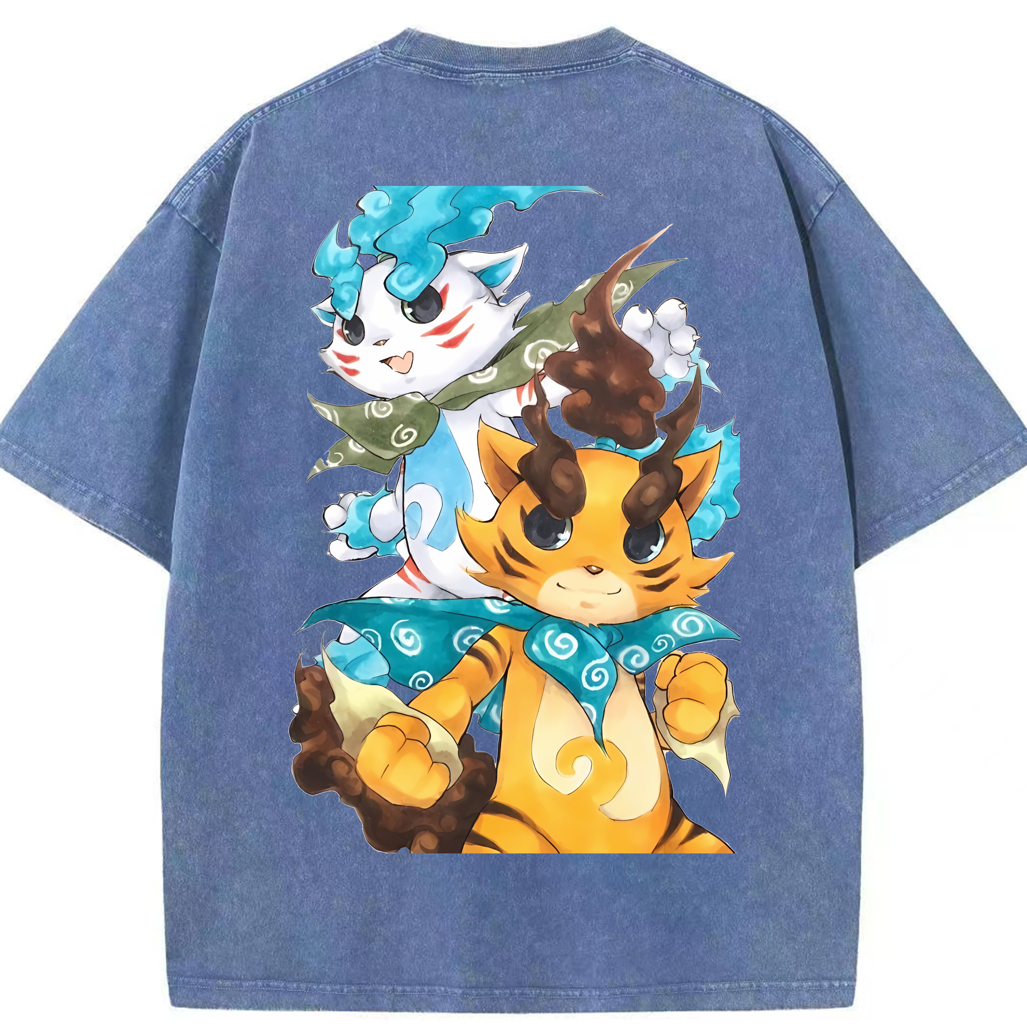（画像用） 妖怪ウォッチ Yo-kai Watch 綿100% ヴィンテージ風 半袖Tシャツ（背面プリント）