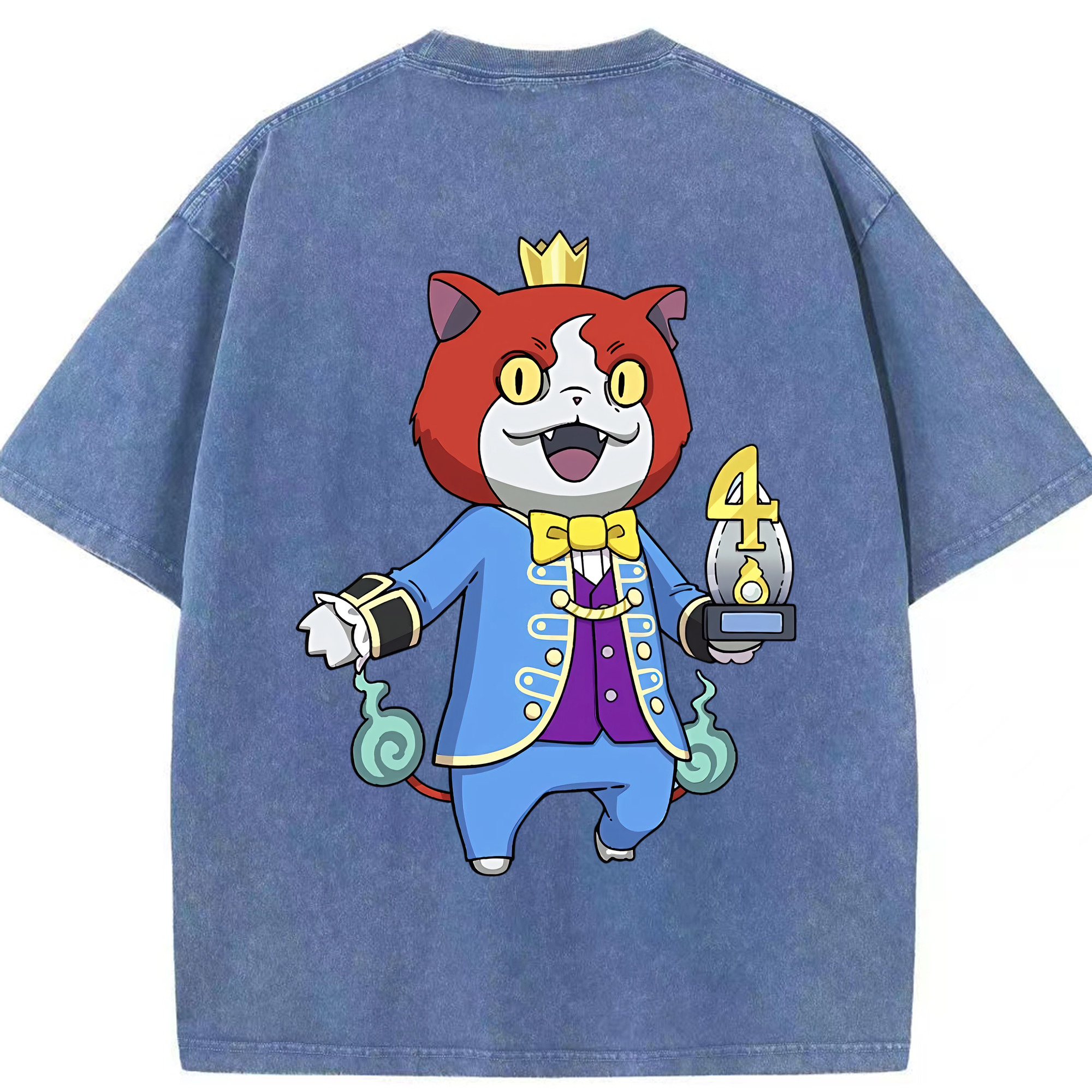 （画像用） 妖怪ウォッチ Yo-kai Watch 綿100% ヴィンテージ風 半袖Tシャツ（背面プリント）