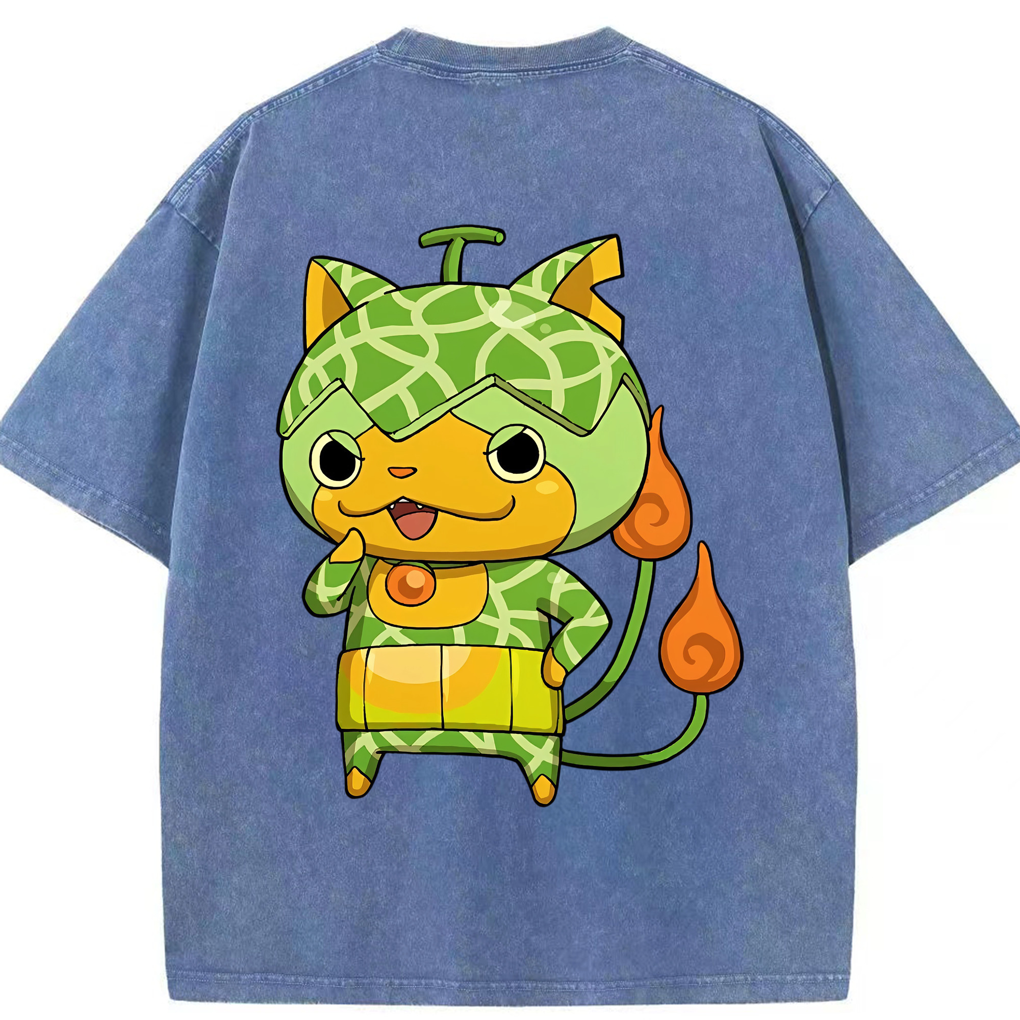 （画像用） 妖怪ウォッチ Yo-kai Watch 綿100% ヴィンテージ風 半袖Tシャツ（背面プリント）