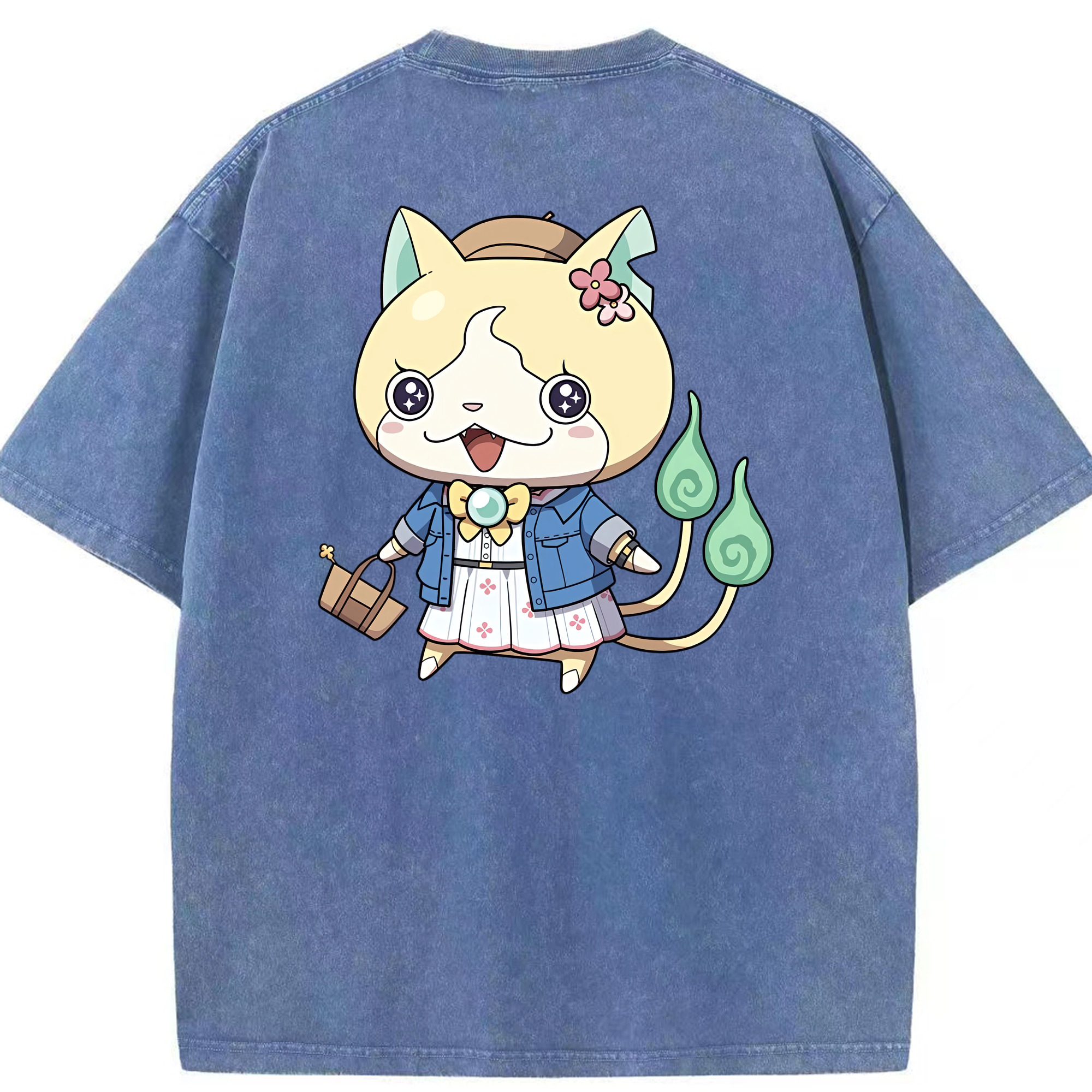 （画像用） 妖怪ウォッチ Yo-kai Watch 綿100% ヴィンテージ風 半袖Tシャツ（背面プリント）