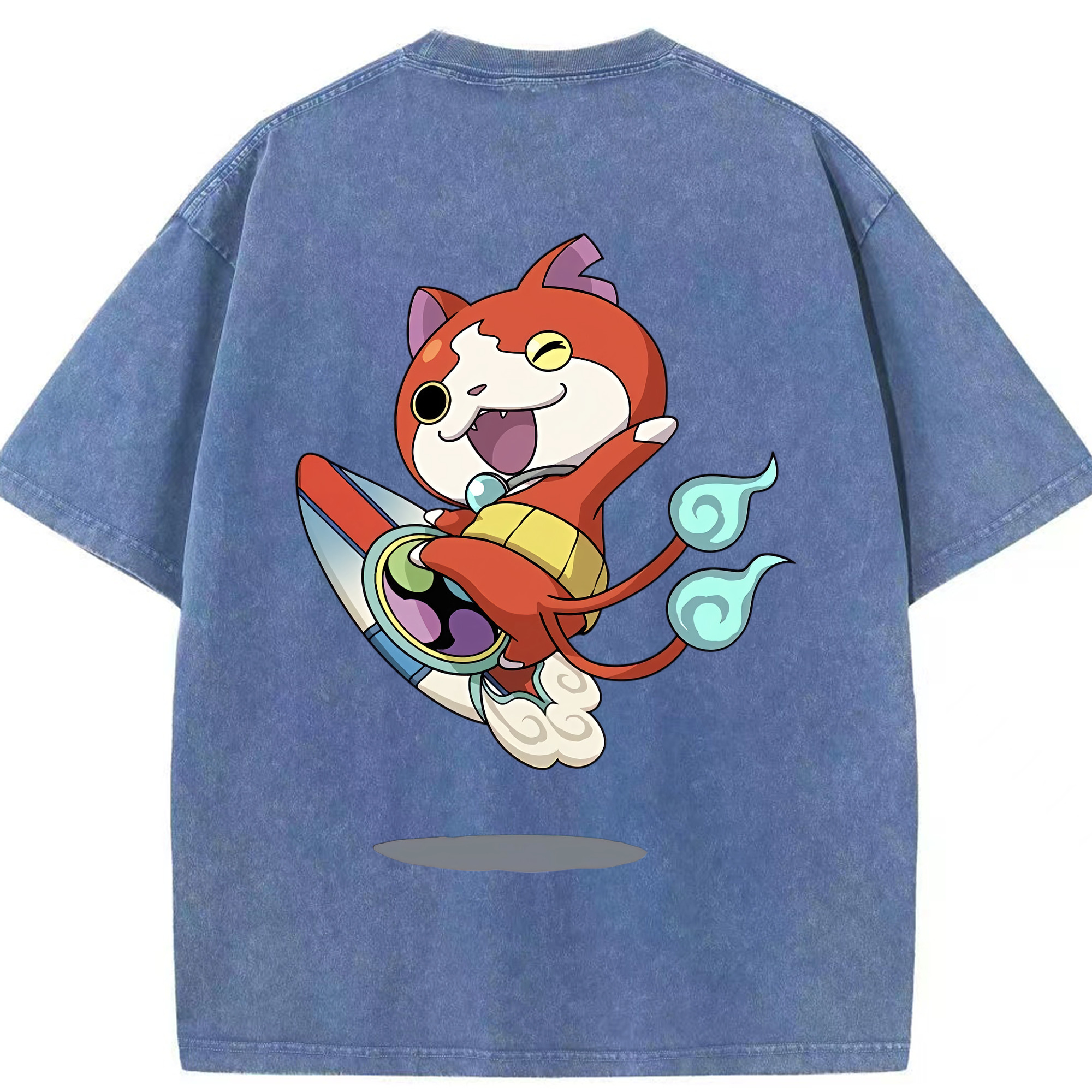 （画像用） 妖怪ウォッチ Yo-kai Watch 綿100% ヴィンテージ風 半袖Tシャツ（背面プリント）