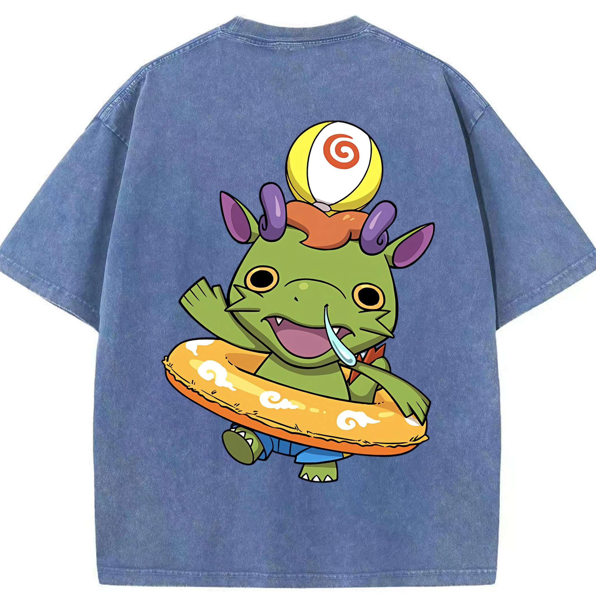 （画像用） 妖怪ウォッチ Yo-kai Watch 綿100% ヴィンテージ風 半袖Tシャツ（背面プリント）