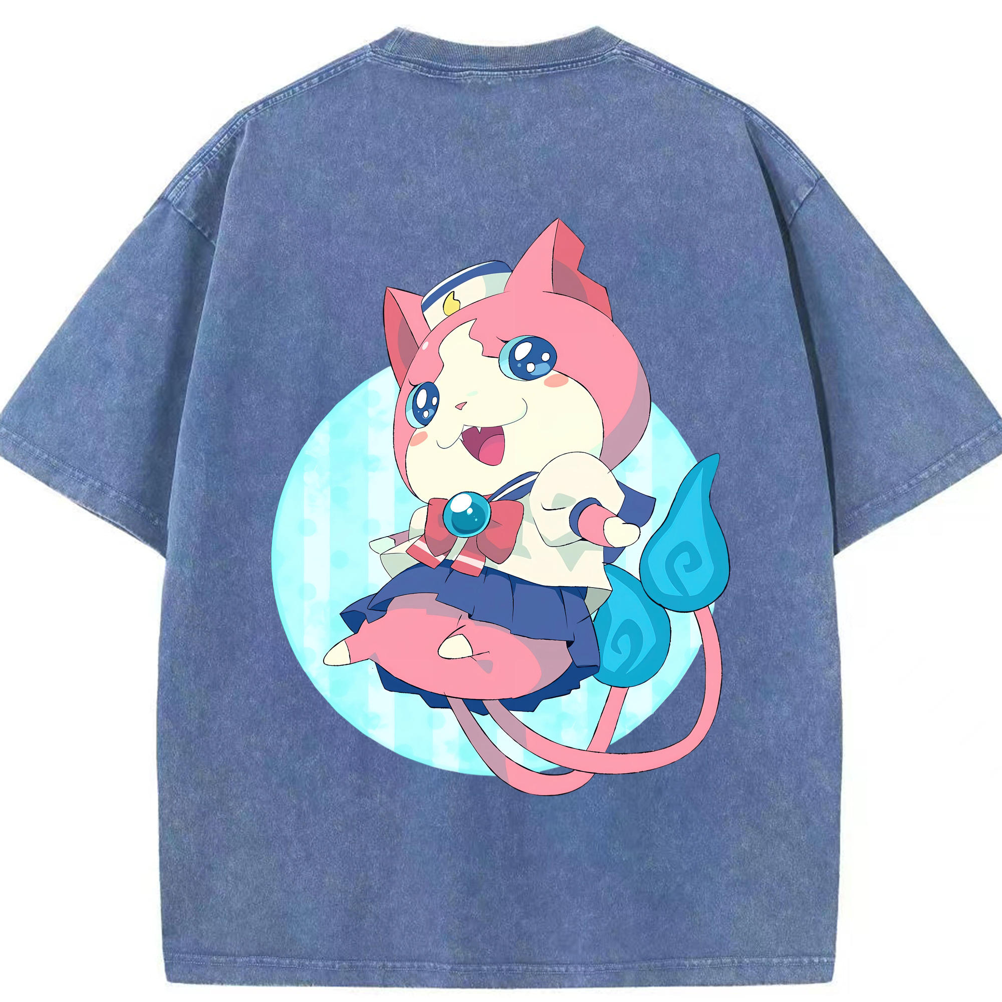 （画像用） 妖怪ウォッチ Yo-kai Watch 綿100% ヴィンテージ風 半袖Tシャツ（背面プリント）