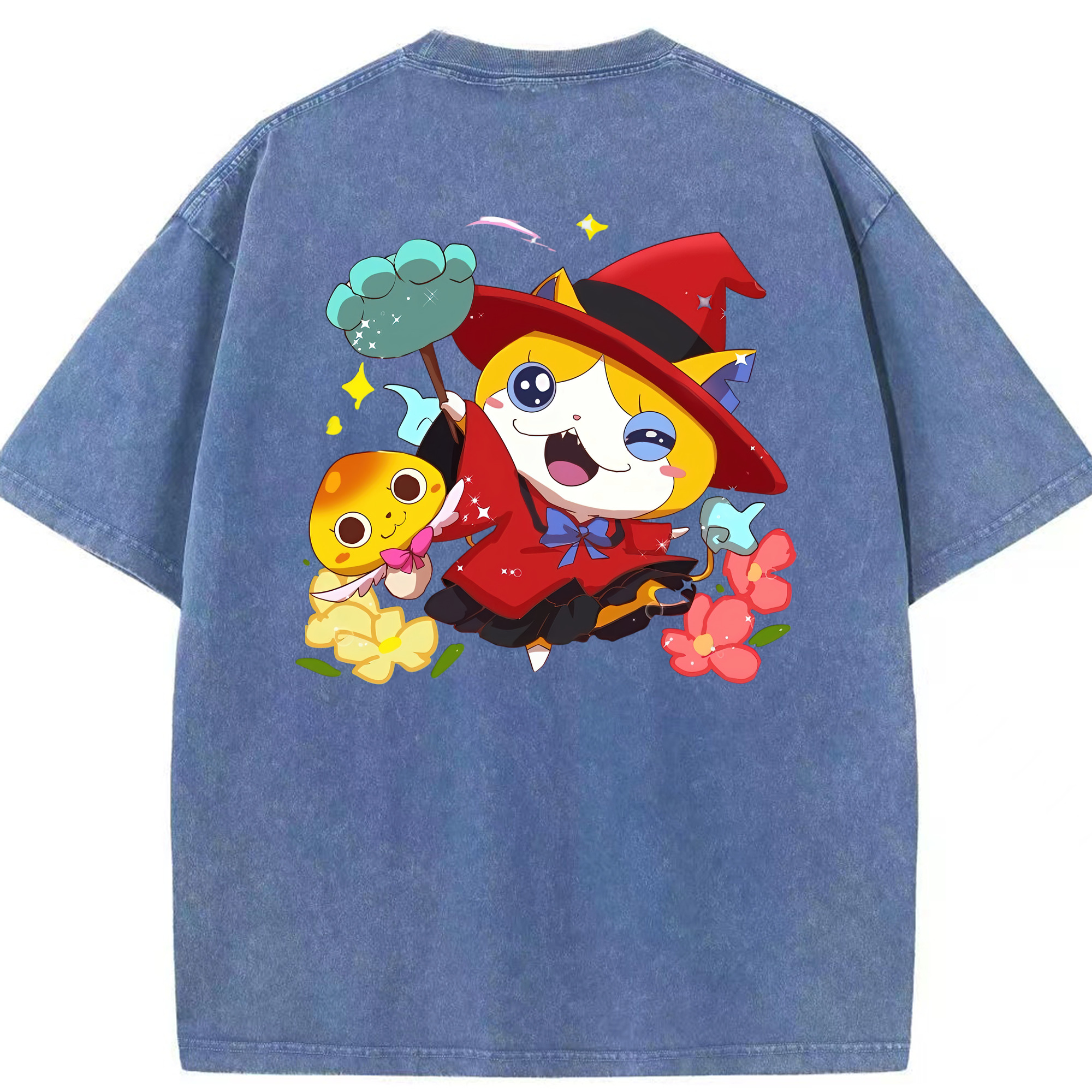 （画像用） 妖怪ウォッチ Yo-kai Watch 綿100% ヴィンテージ風 半袖Tシャツ（背面プリント）