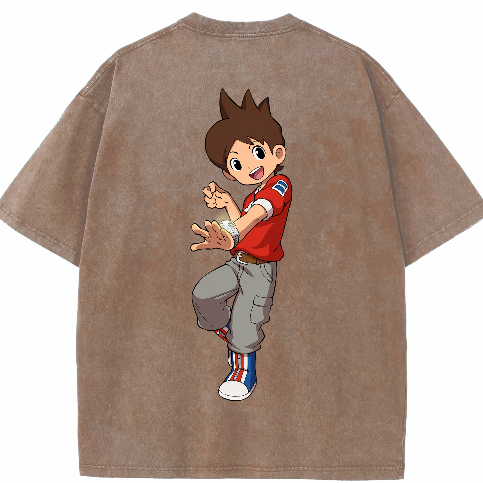 （画像用） 妖怪ウォッチ Yo-kai Watch 綿100% ヴィンテージ風 半袖Tシャツ（背面プリント）