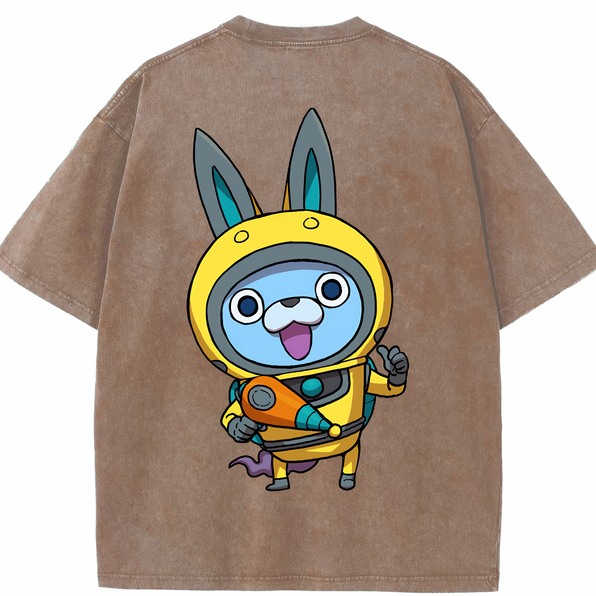 （画像用） 妖怪ウォッチ Yo-kai Watch 綿100% ヴィンテージ風 半袖Tシャツ（背面プリント）