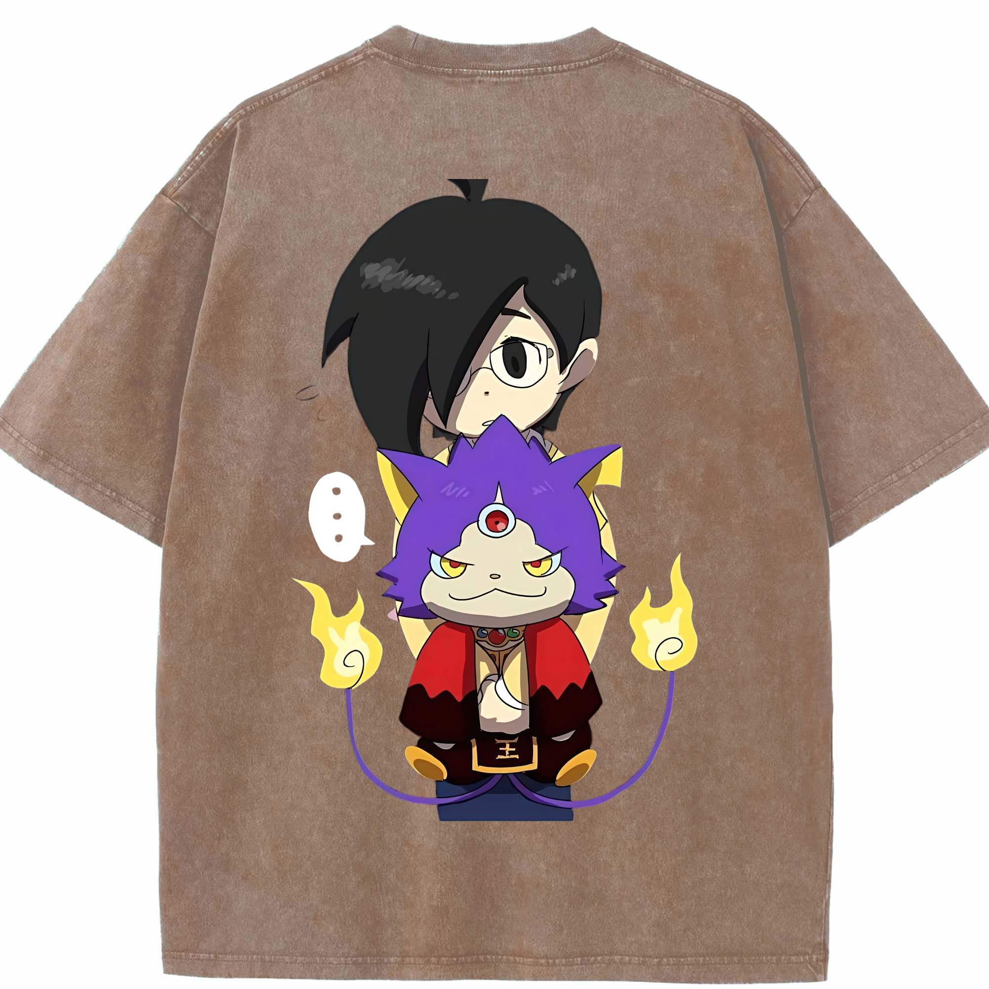 （画像用） 妖怪ウォッチ Yo-kai Watch 綿100% ヴィンテージ風 半袖Tシャツ（背面プリント）