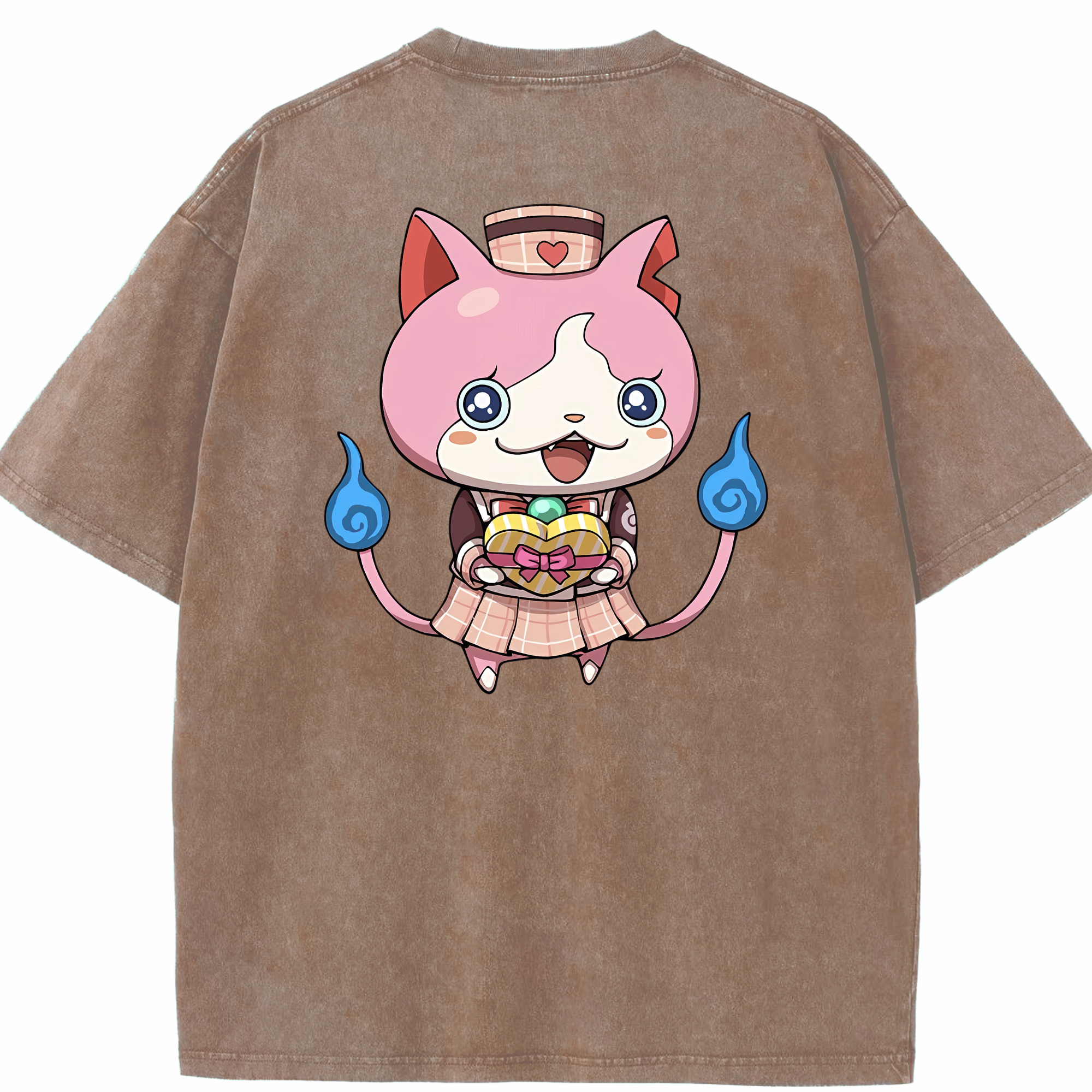 （画像用） 妖怪ウォッチ Yo-kai Watch 綿100% ヴィンテージ風 半袖Tシャツ（背面プリント）