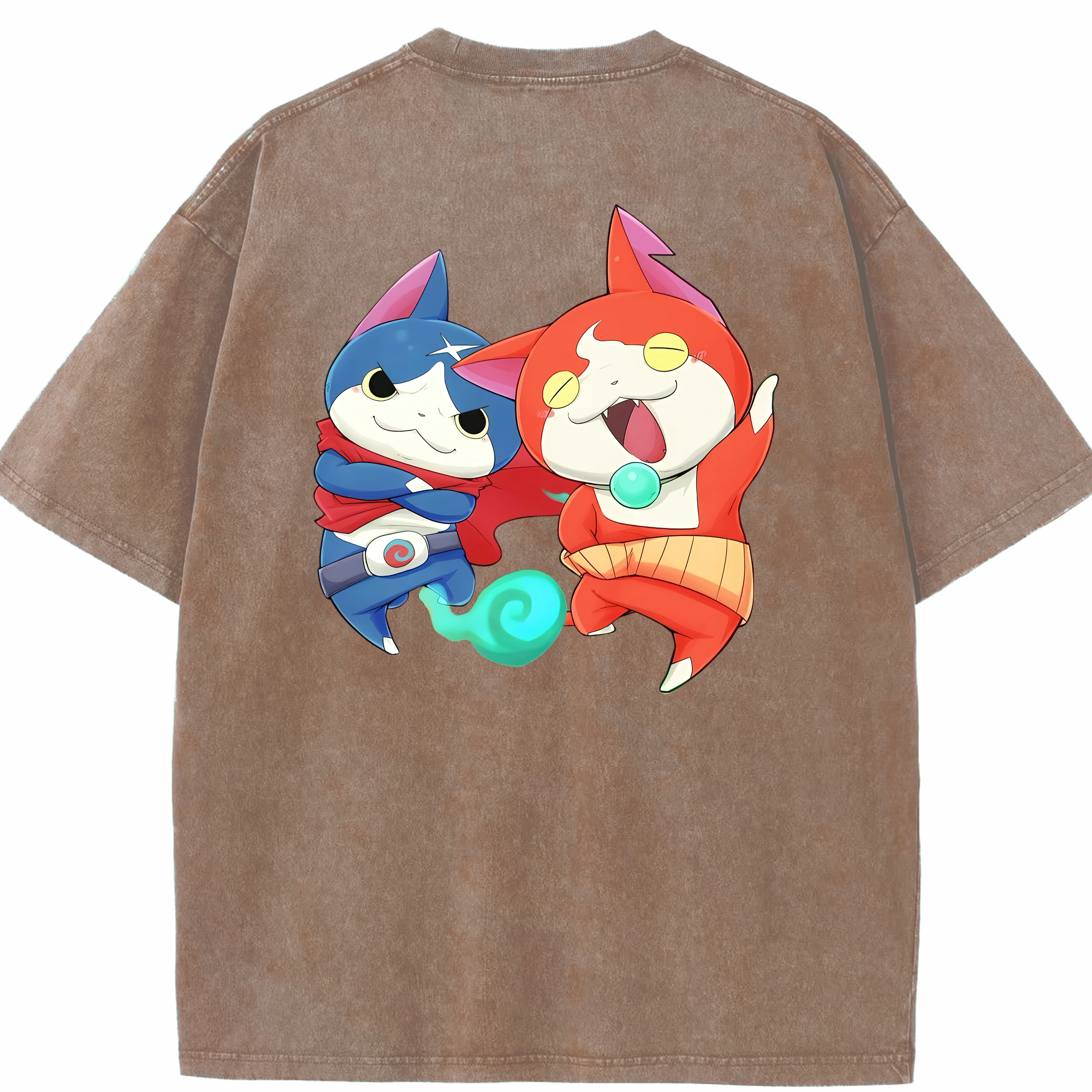 （画像用） 妖怪ウォッチ Yo-kai Watch 綿100% ヴィンテージ風 半袖Tシャツ（背面プリント）