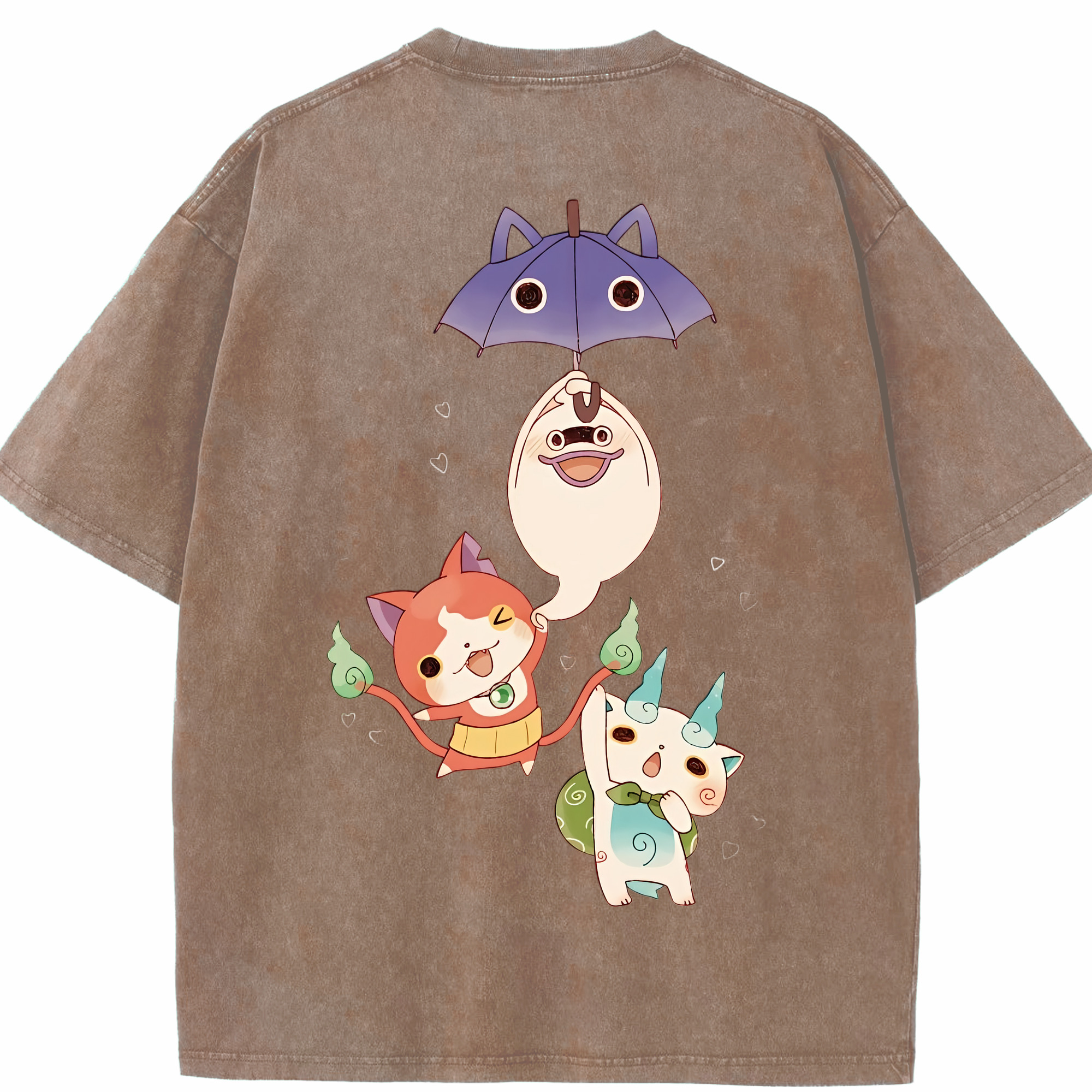 （画像用） 妖怪ウォッチ Yo-kai Watch 綿100% ヴィンテージ風 半袖Tシャツ（背面プリント）