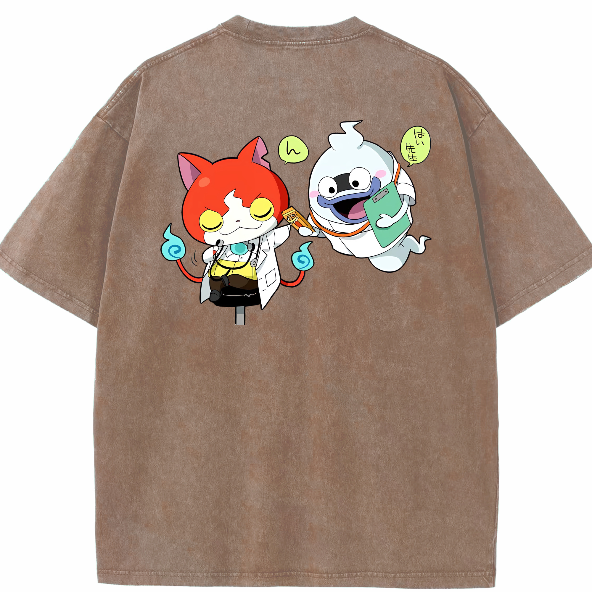 （画像用） 妖怪ウォッチ Yo-kai Watch 綿100% ヴィンテージ風 半袖Tシャツ（背面プリント）