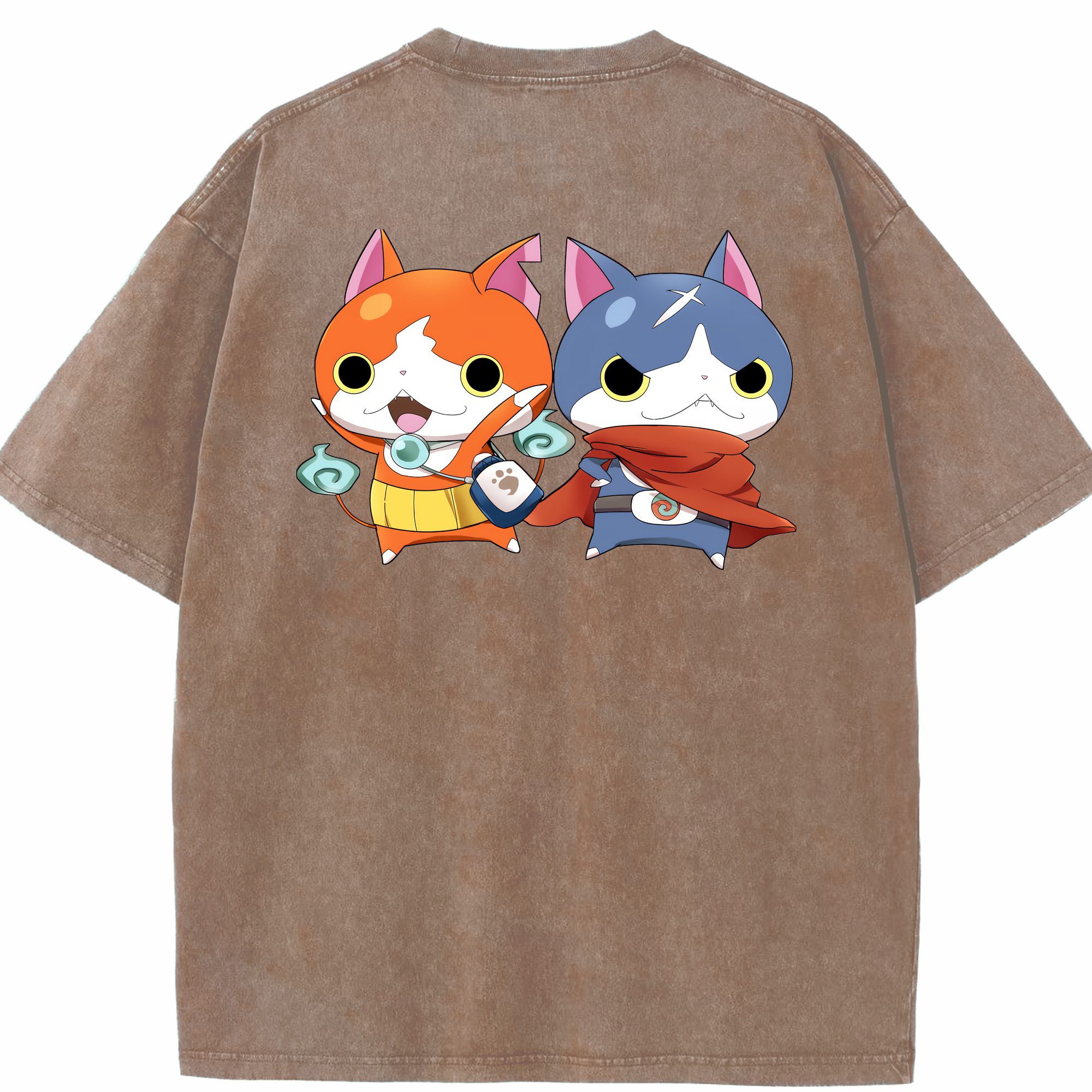 （画像用） 妖怪ウォッチ Yo-kai Watch 綿100% ヴィンテージ風 半袖Tシャツ（背面プリント）