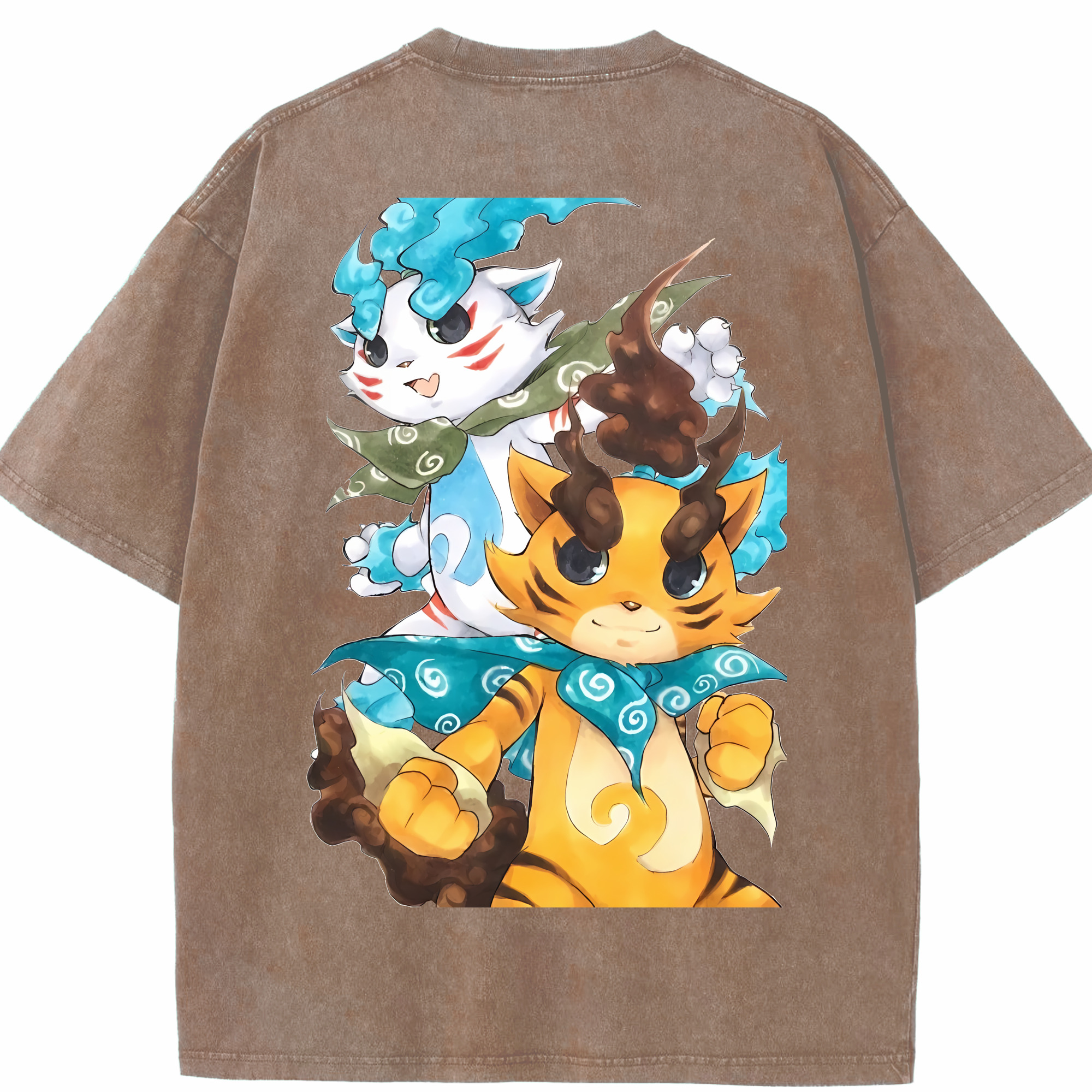 （画像用） 妖怪ウォッチ Yo-kai Watch 綿100% ヴィンテージ風 半袖Tシャツ（背面プリント）
