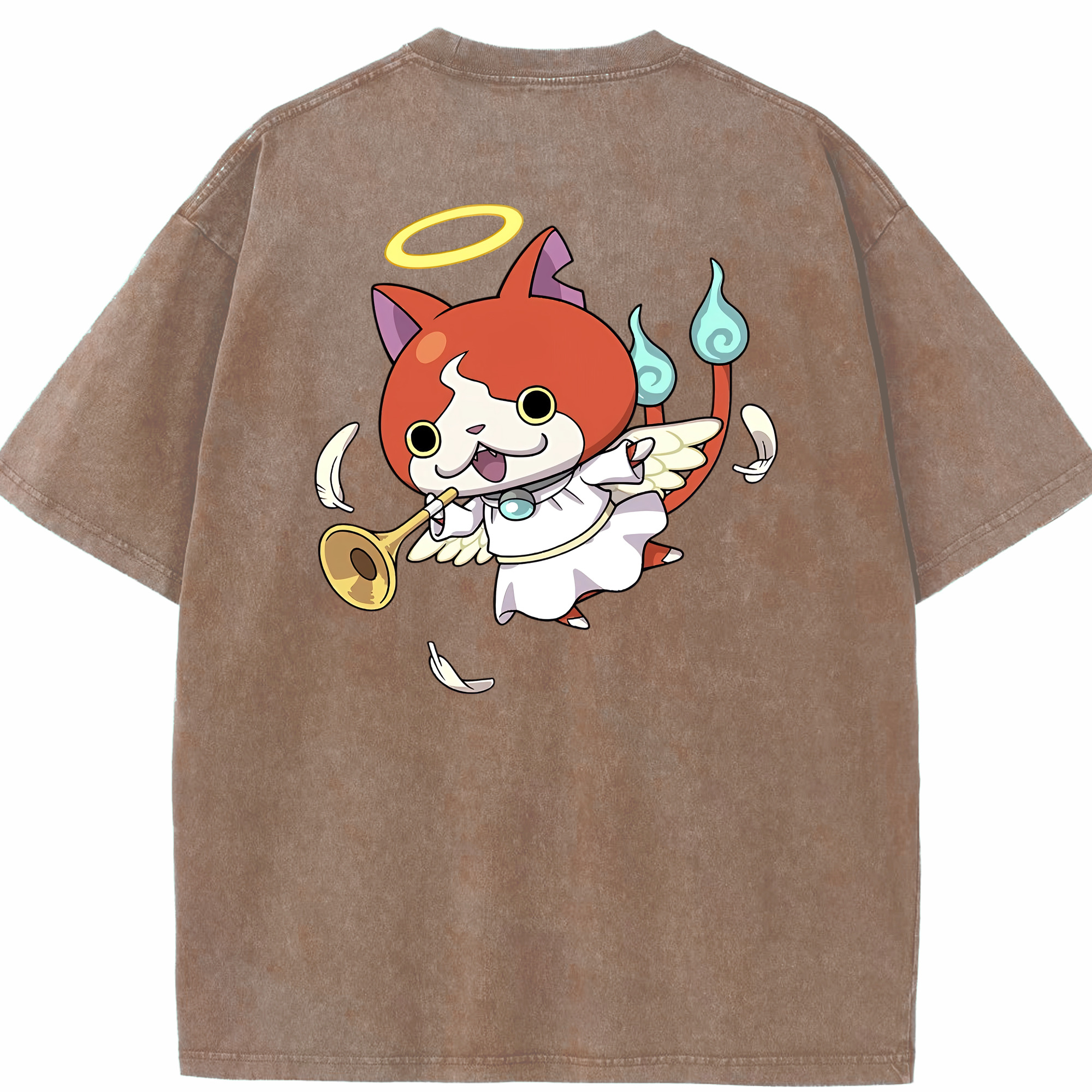 （画像用） 妖怪ウォッチ Yo-kai Watch 綿100% ヴィンテージ風 半袖Tシャツ（背面プリント）