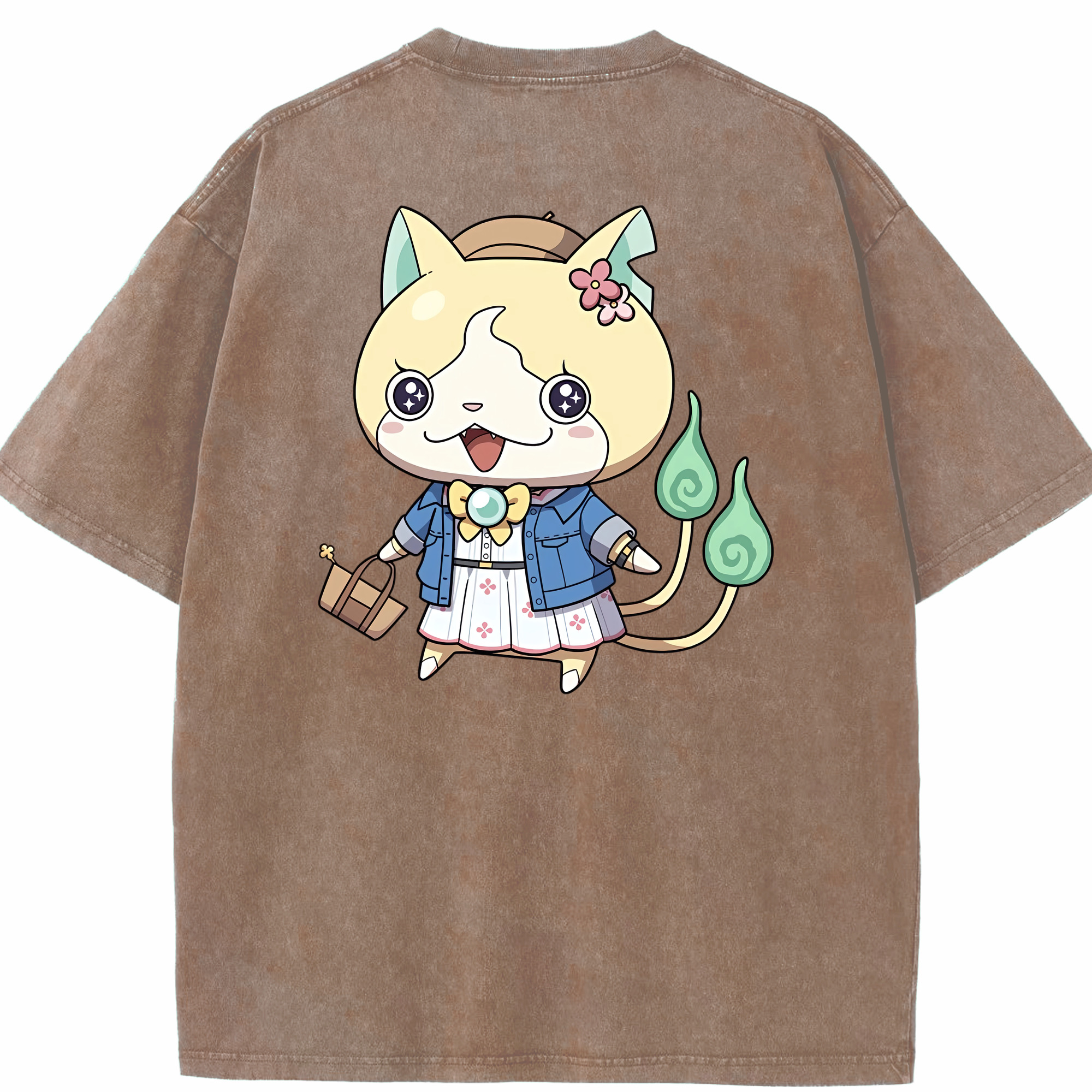 （画像用） 妖怪ウォッチ Yo-kai Watch 綿100% ヴィンテージ風 半袖Tシャツ（背面プリント）