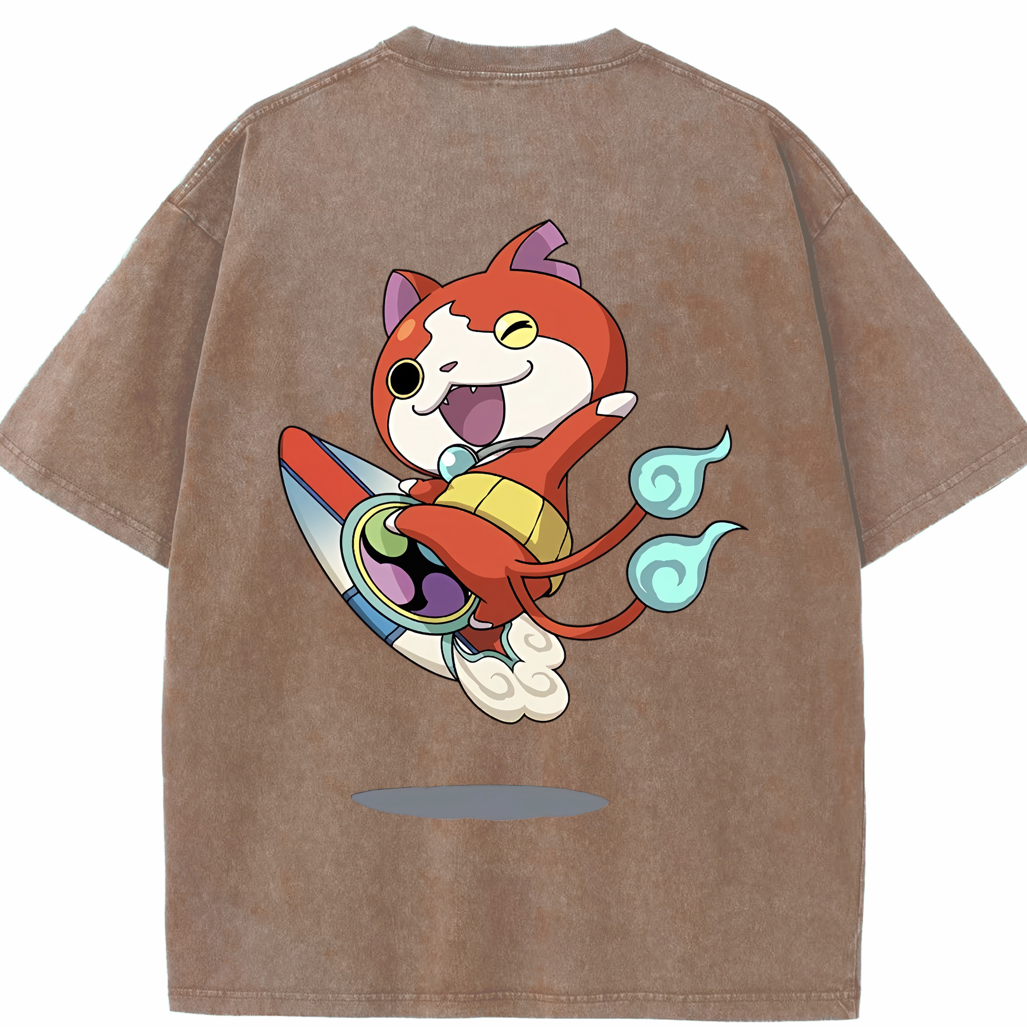 （画像用） 妖怪ウォッチ Yo-kai Watch 綿100% ヴィンテージ風 半袖Tシャツ（背面プリント）
