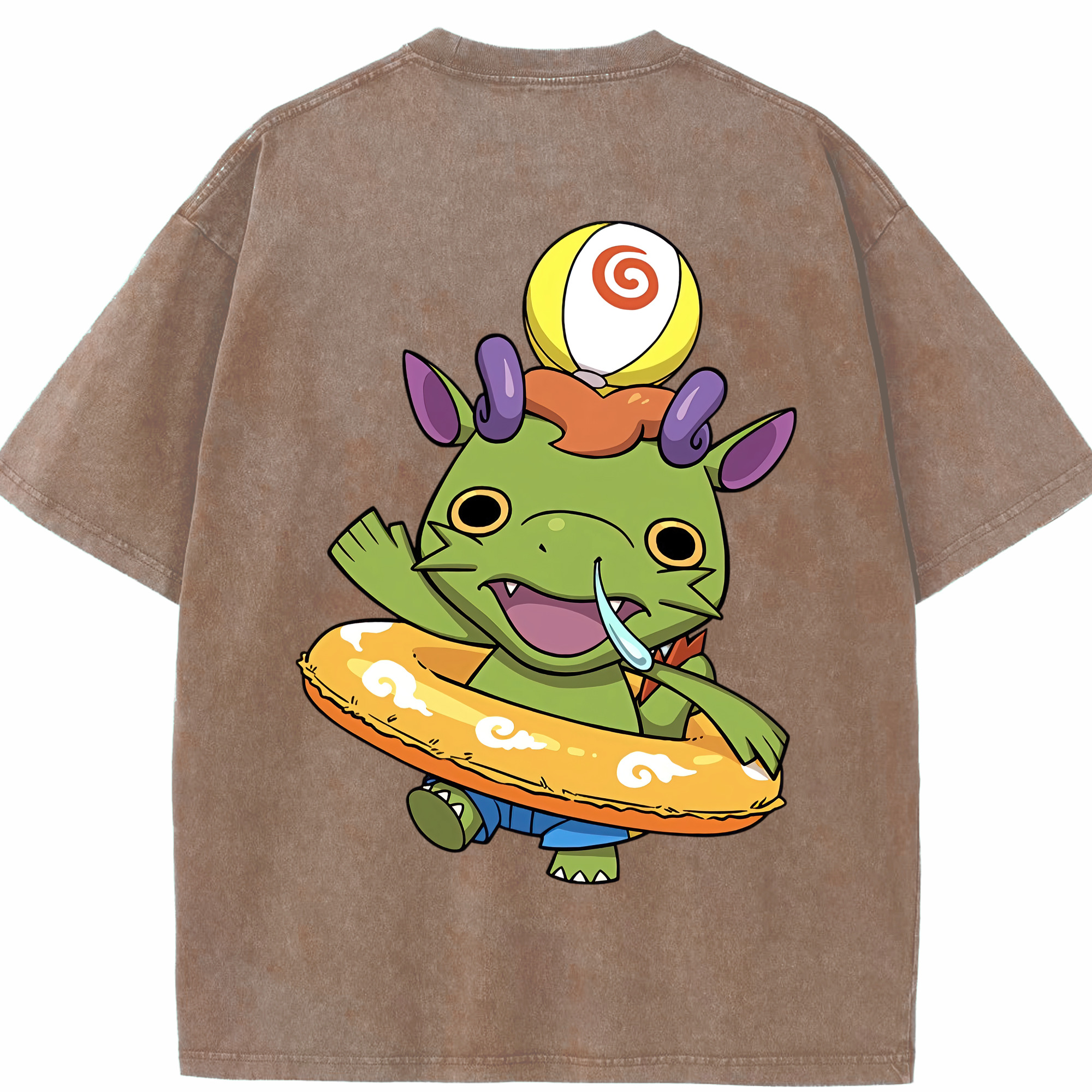 （画像用） 妖怪ウォッチ Yo-kai Watch 綿100% ヴィンテージ風 半袖Tシャツ（背面プリント）