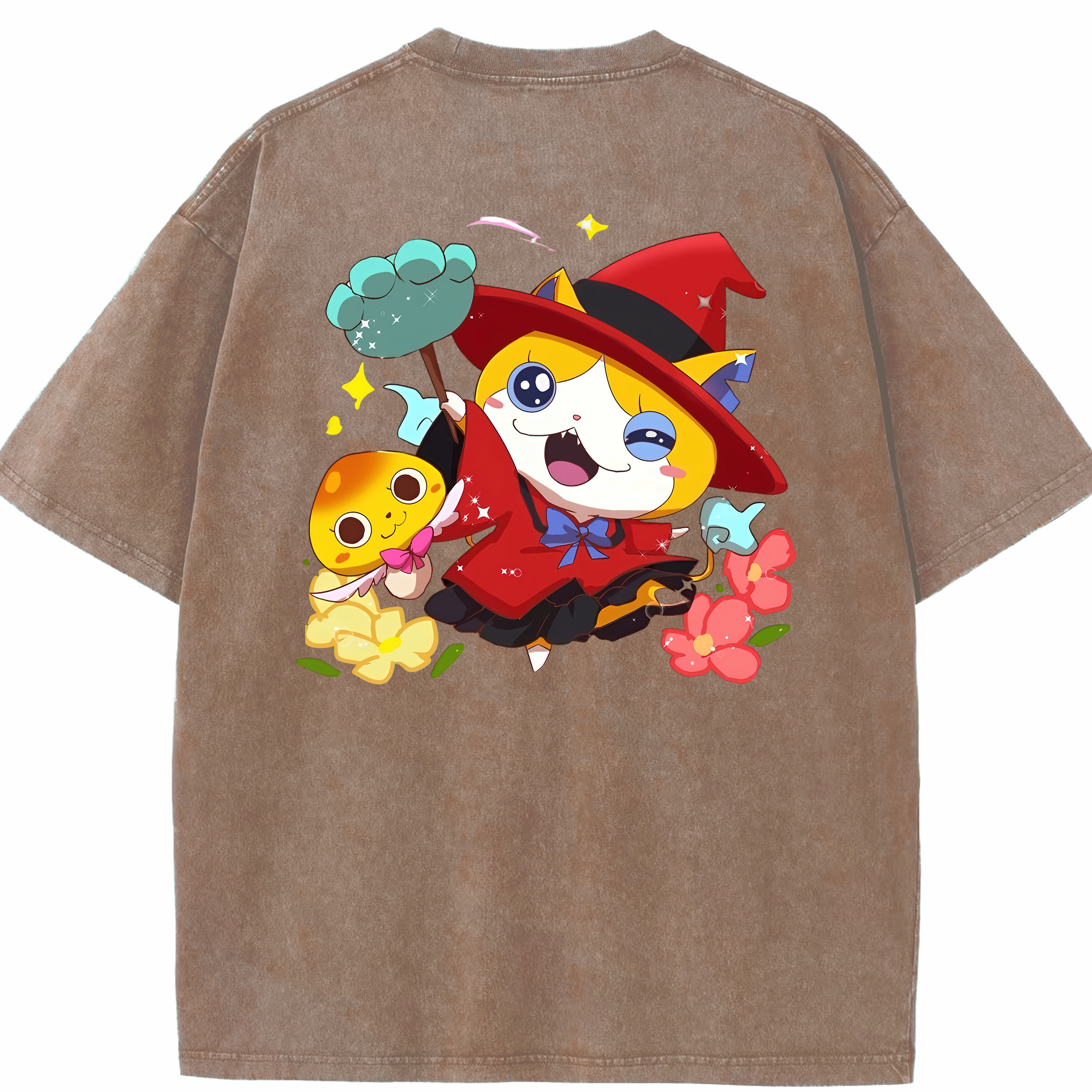 （画像用） 妖怪ウォッチ Yo-kai Watch 綿100% ヴィンテージ風 半袖Tシャツ（背面プリント）