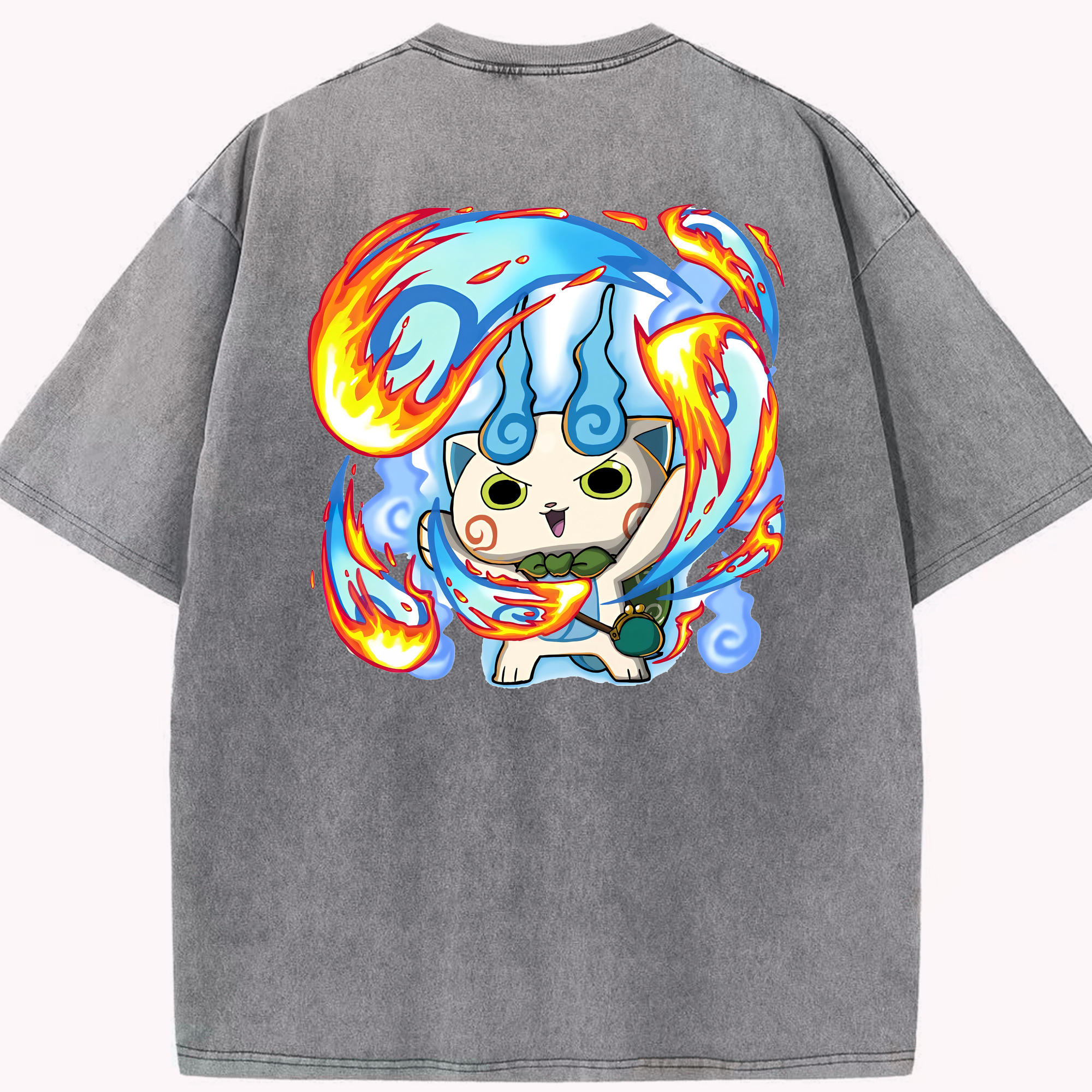 （画像用） 妖怪ウォッチ Yo-kai Watch 綿100% ヴィンテージ風 半袖Tシャツ（背面プリント）