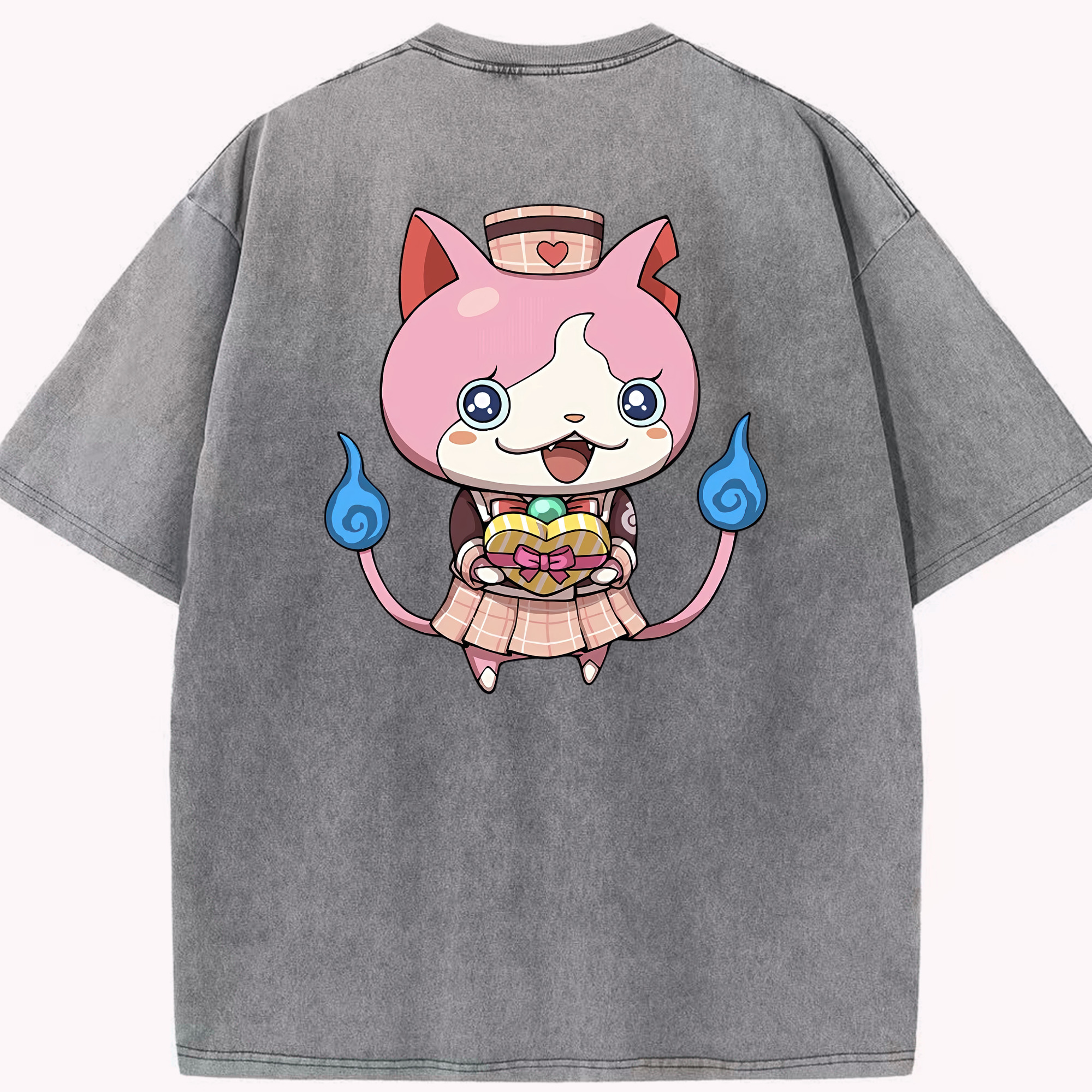 （画像用） 妖怪ウォッチ Yo-kai Watch 綿100% ヴィンテージ風 半袖Tシャツ（背面プリント）