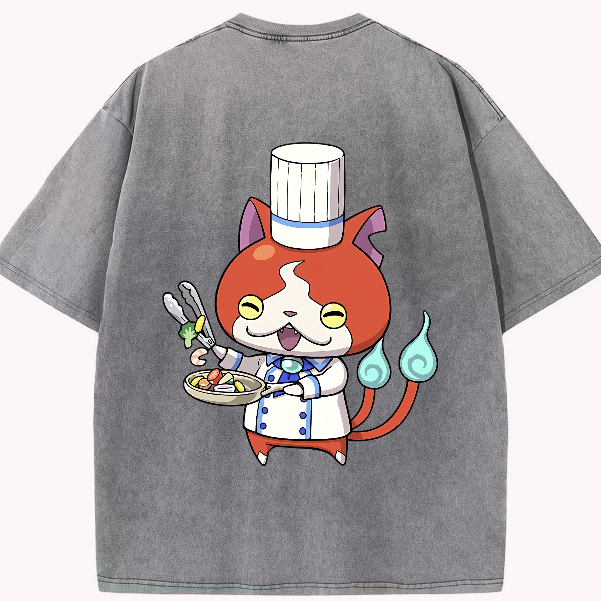 （画像用） 妖怪ウォッチ Yo-kai Watch 綿100% ヴィンテージ風 半袖Tシャツ（背面プリント）