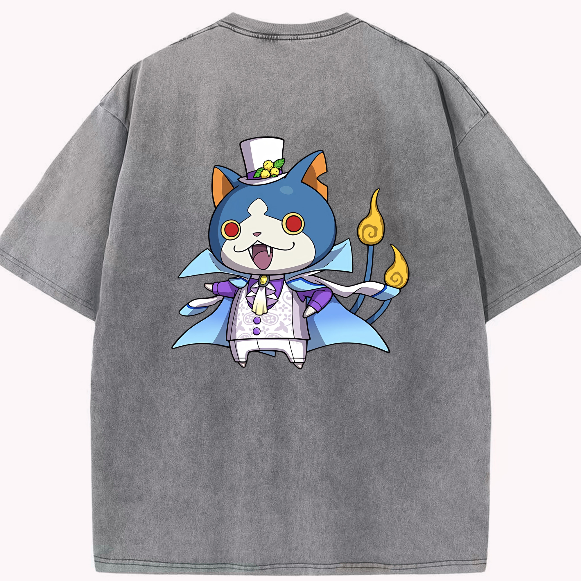 （画像用） 妖怪ウォッチ Yo-kai Watch 綿100% ヴィンテージ風 半袖Tシャツ（背面プリント）